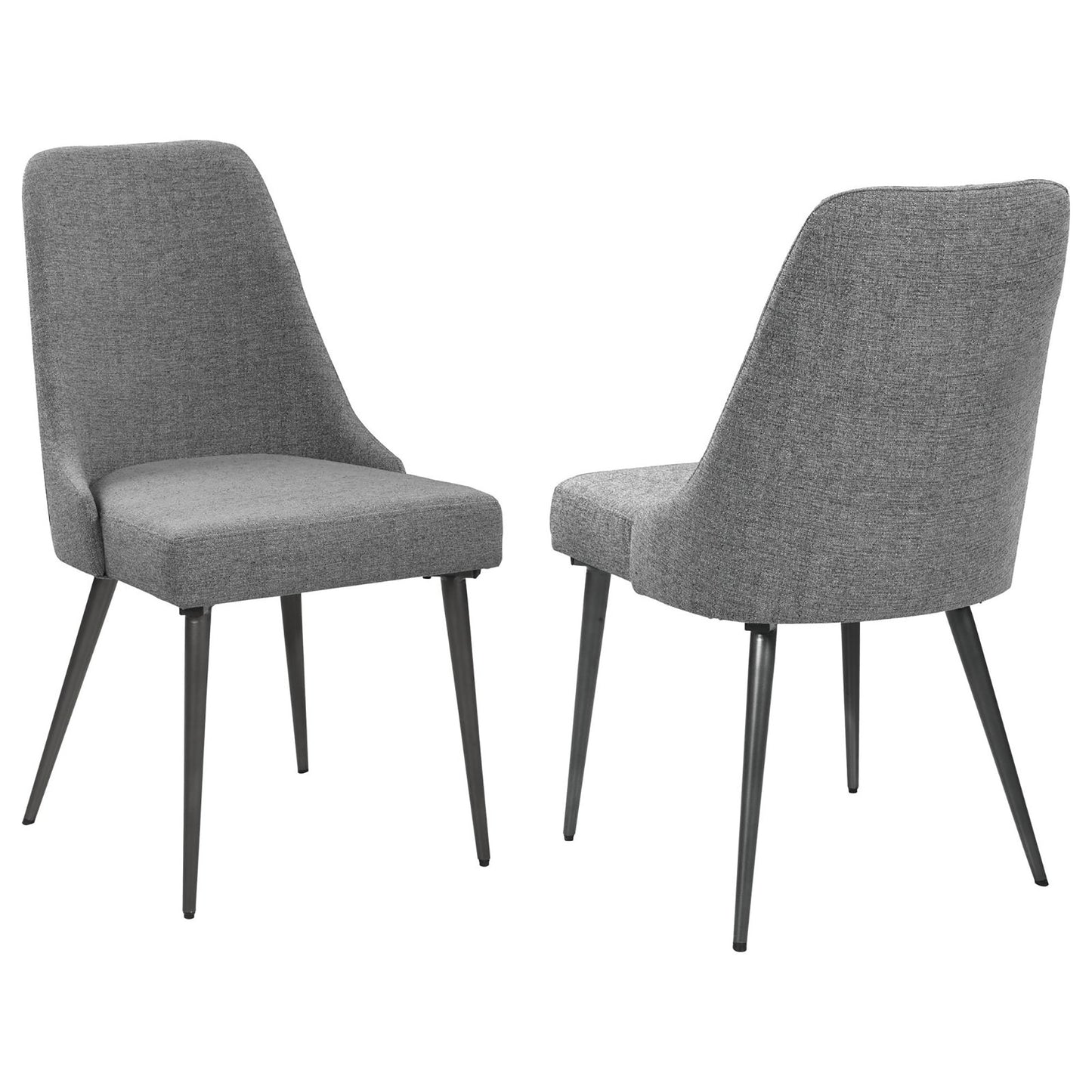 Grey and Gunmetal Side Chair Set of 2