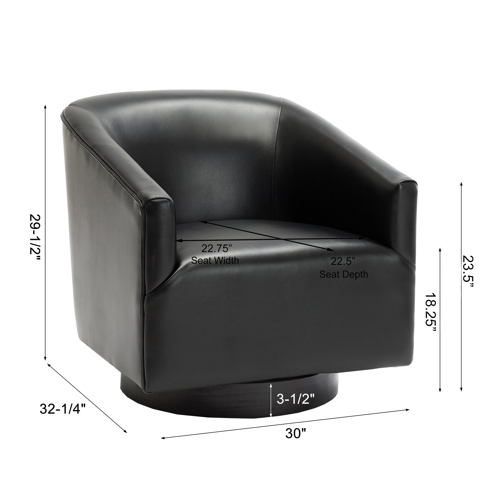 Garland Black Wood Base Swivel Chair