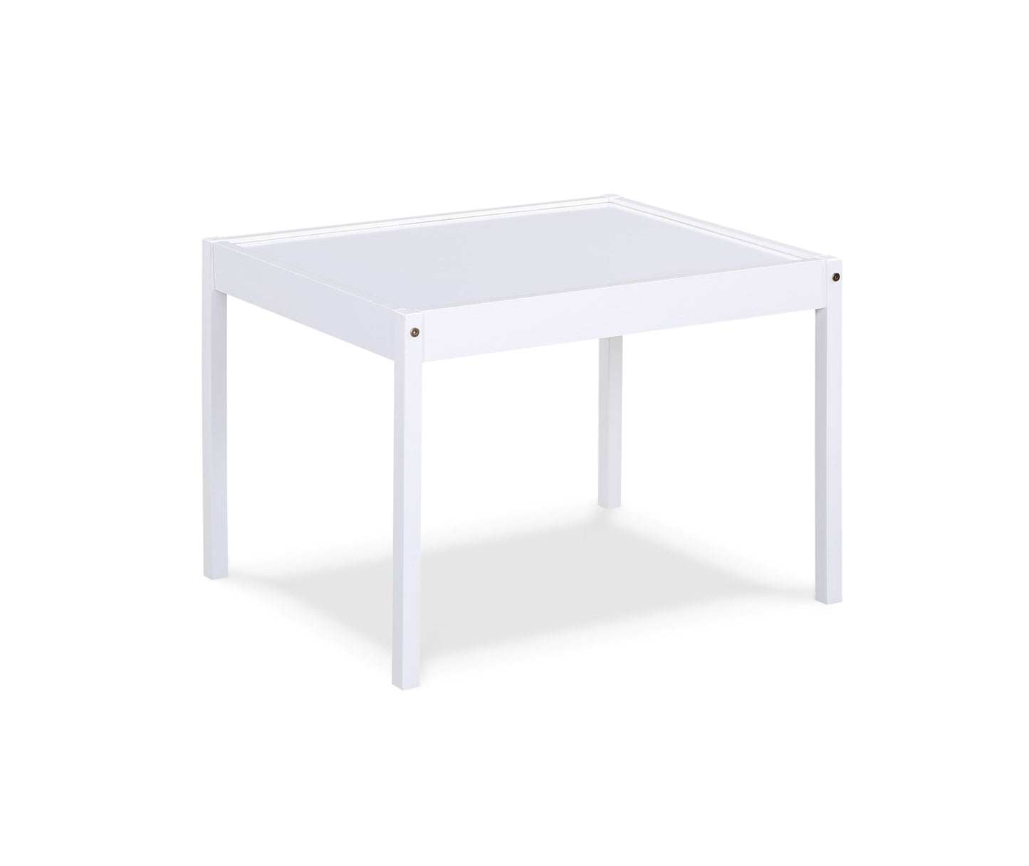 Della 3-Piece Solid Wood Kids Table & Two Chair Set, White