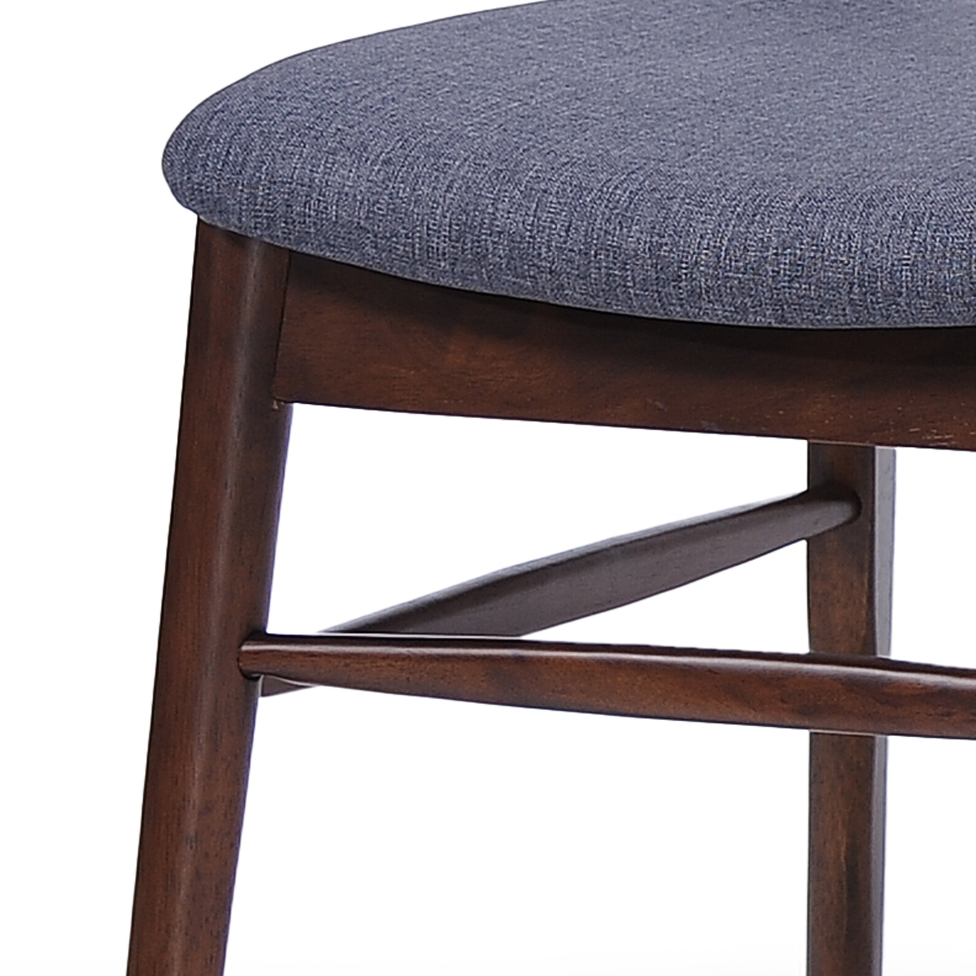 Barbara Mid-Century Modern Linen Side Chairs, Brown & Gray