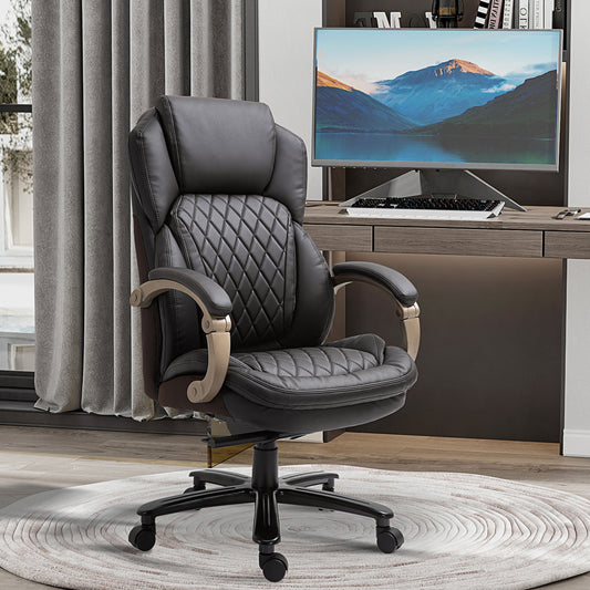 Gwyneth PU Leather Big & Tall Office Chair, Black