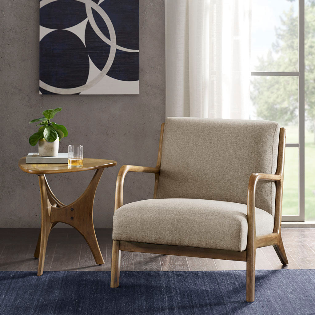 Elmer Transitional Accent Arm Chair, Taupe