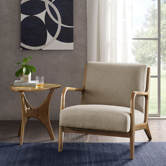 Elmer Transitional Accent Arm Chair, Taupe