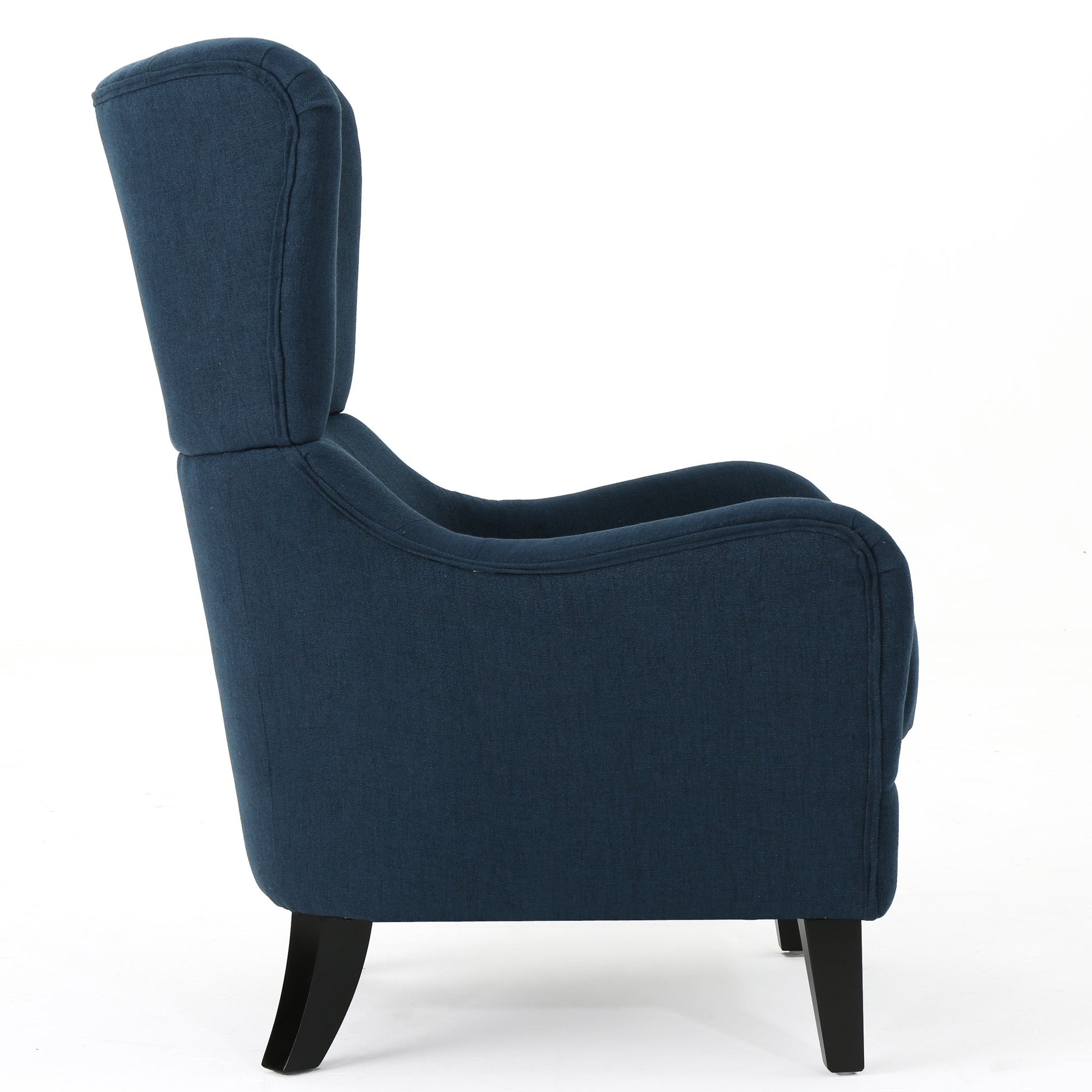 Quentin High Back Linen Arm Chair - Blue