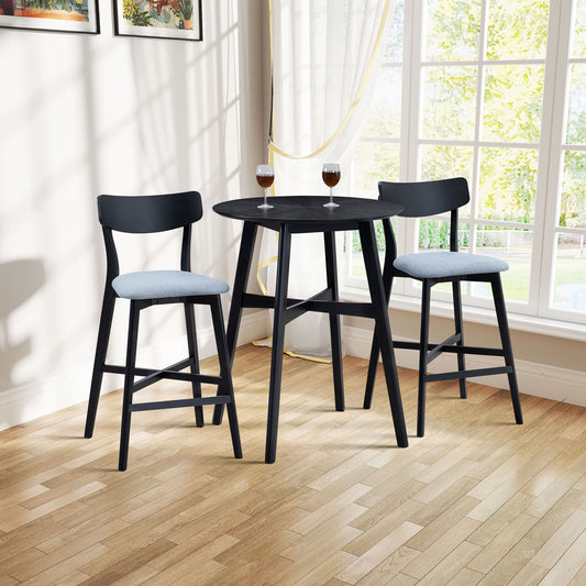 Gemma 3PC Bar Table Set, Black