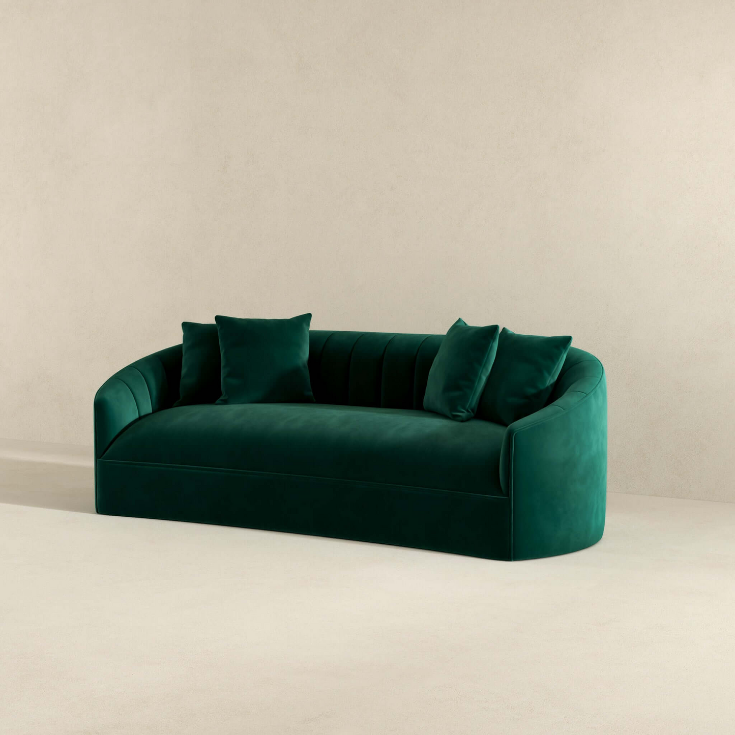 Kante Modern Green Velvet Upholstered Sofa