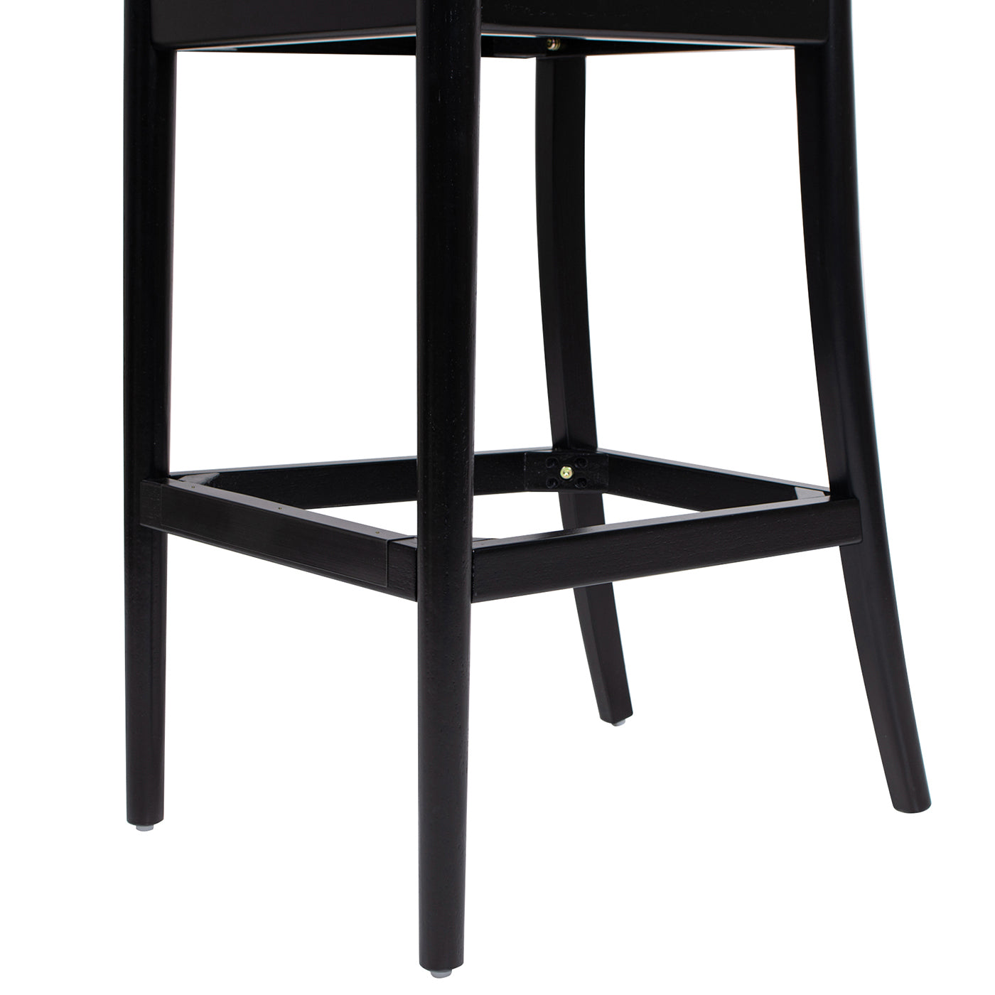 Briseis 30.5' Curved Back Cane Rattan Bar Stool, Set of 2, Ebony Black Boucle