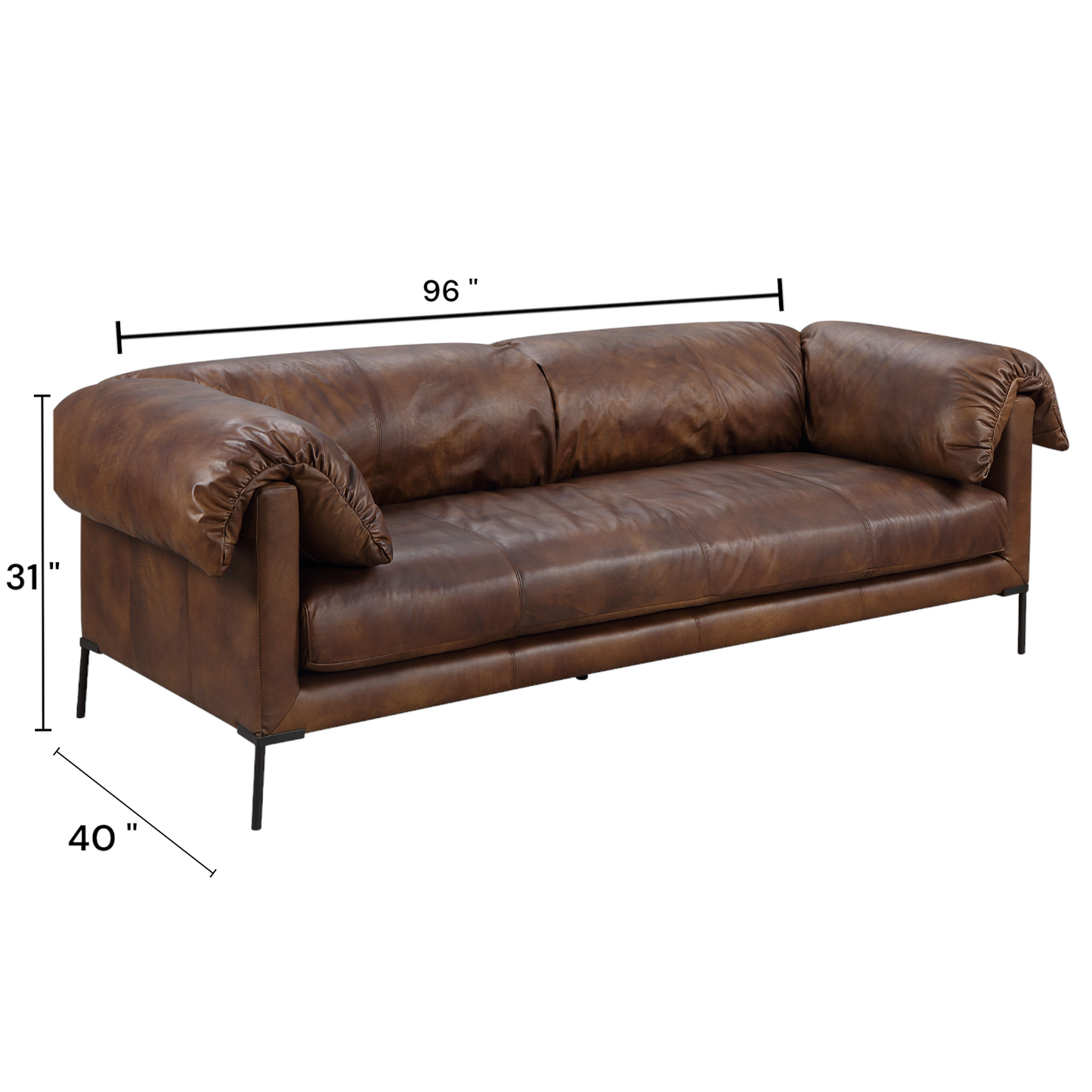 Jaron Macho Top Grain Leather Sofa