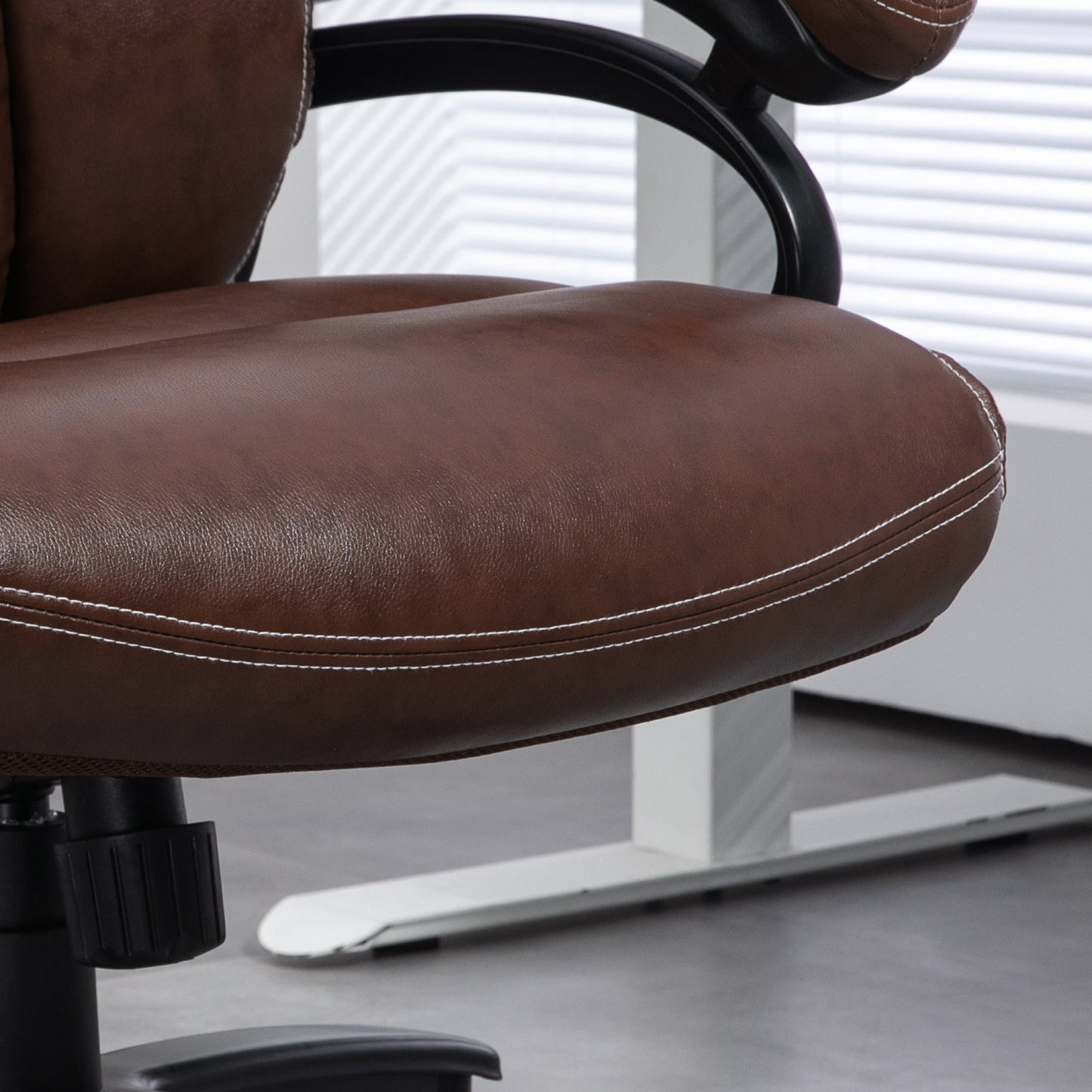 Felicity Heavy Duty PU Leather Office Chair Hold up to 400lb, Brown