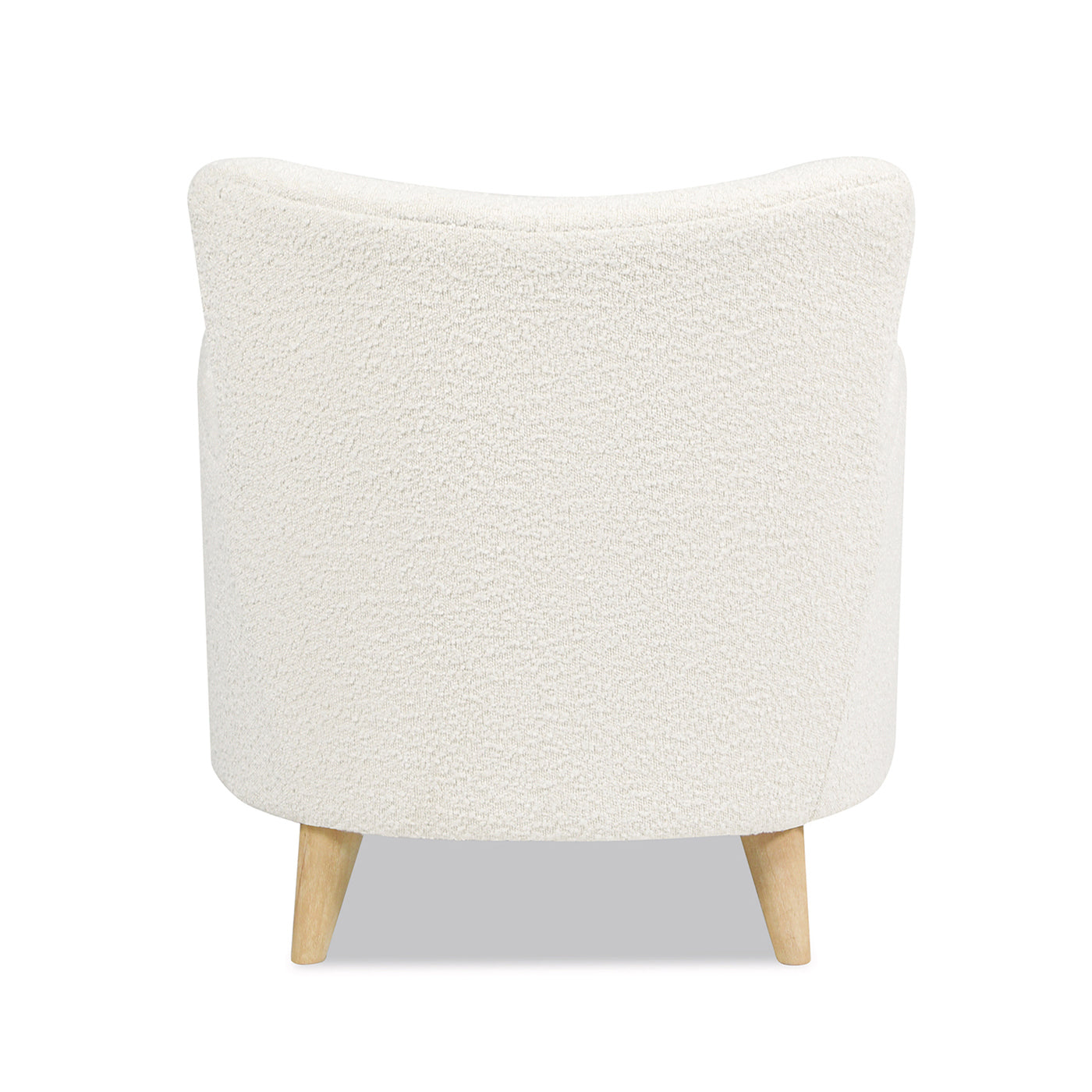 Lune 30' Curved Arm Accent Chair with Lumbar Pillow, Ivory White Boucle