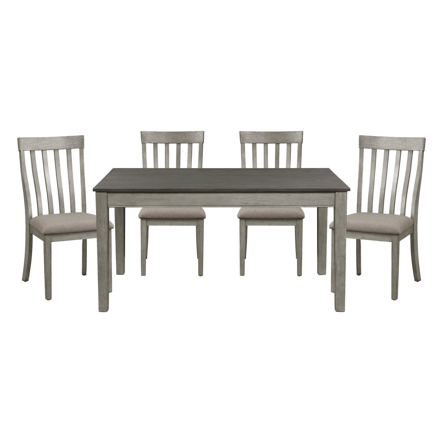 Adeline Vertical Slat Back Solid Wood Side Chairs Set of 2 Gray