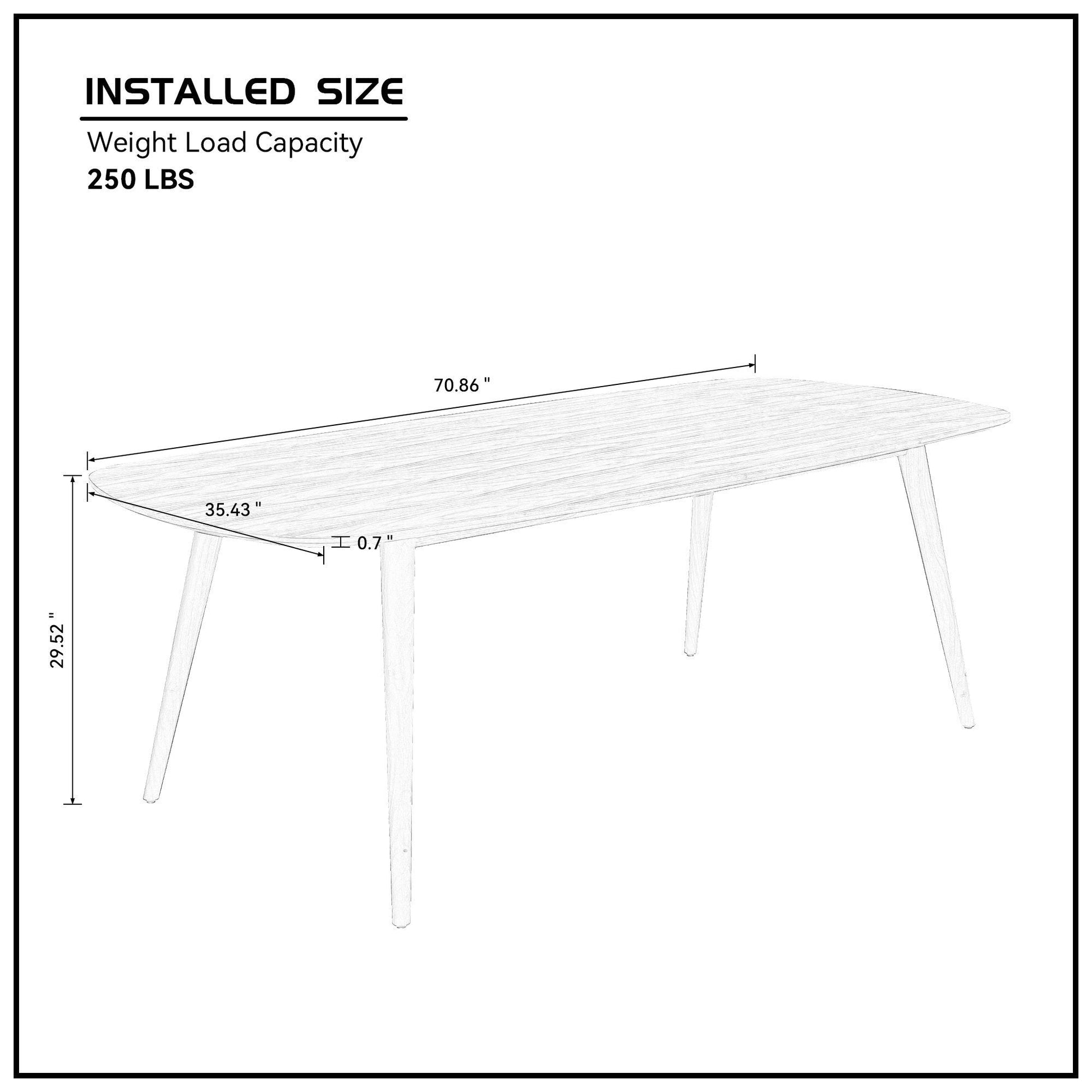 Douglas 71" Mid-Century Modern Dining Table, Walnut