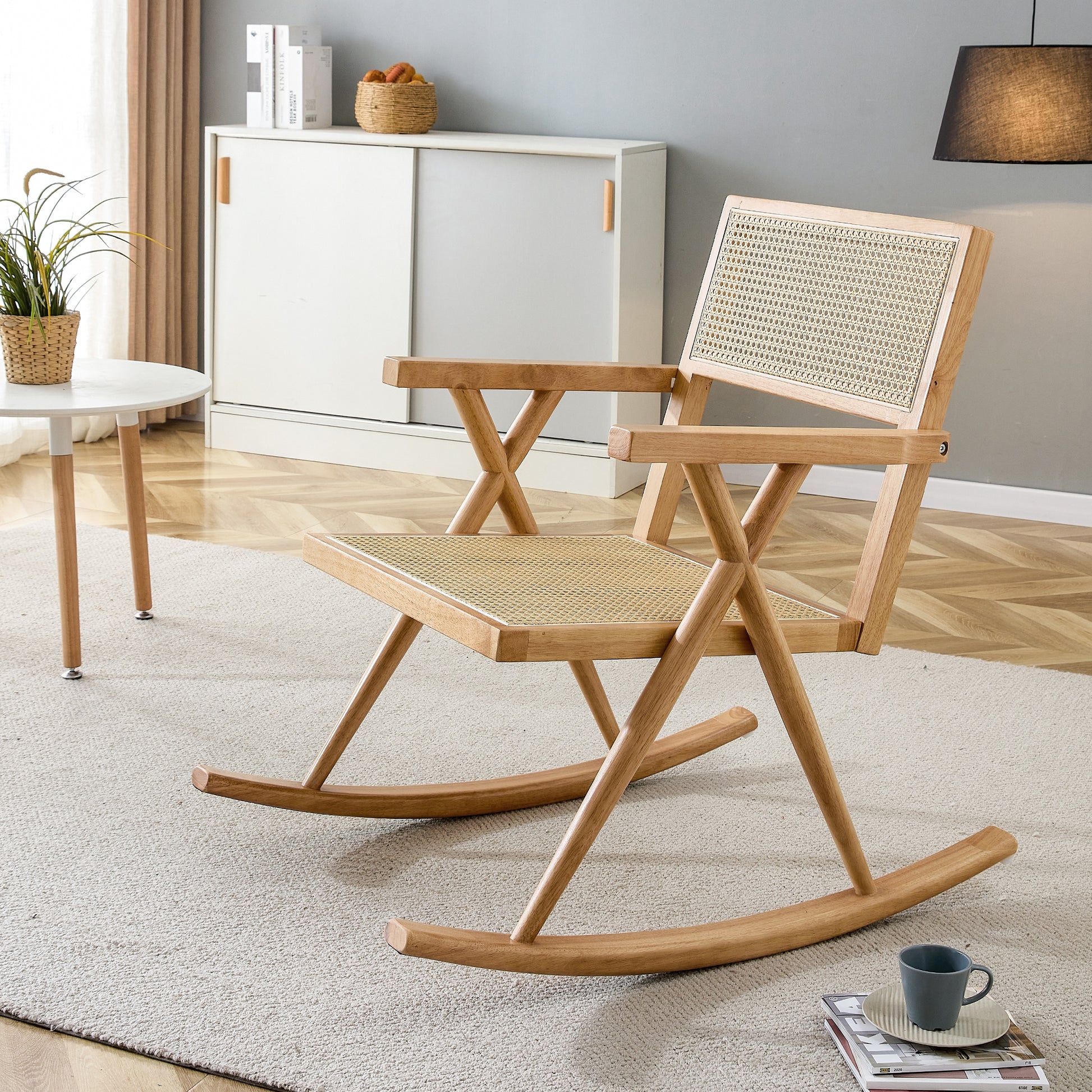 Cynthia Solid Wood & Imitation Rattan Rocking Chair