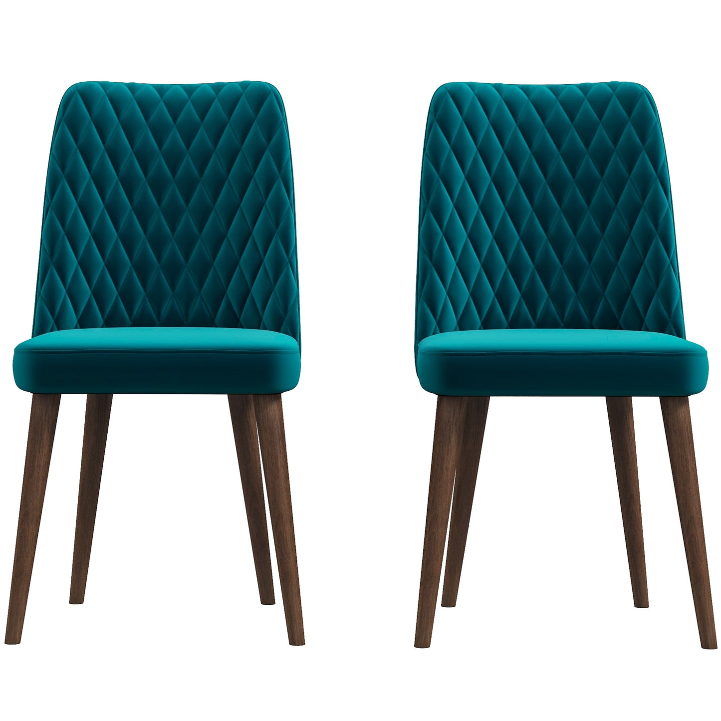 Katie Mid-Century Modern Velvet Dining Chair Set of 2 Teal