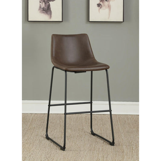 Vail Brown and Black Armless Bar Stool Set of 2