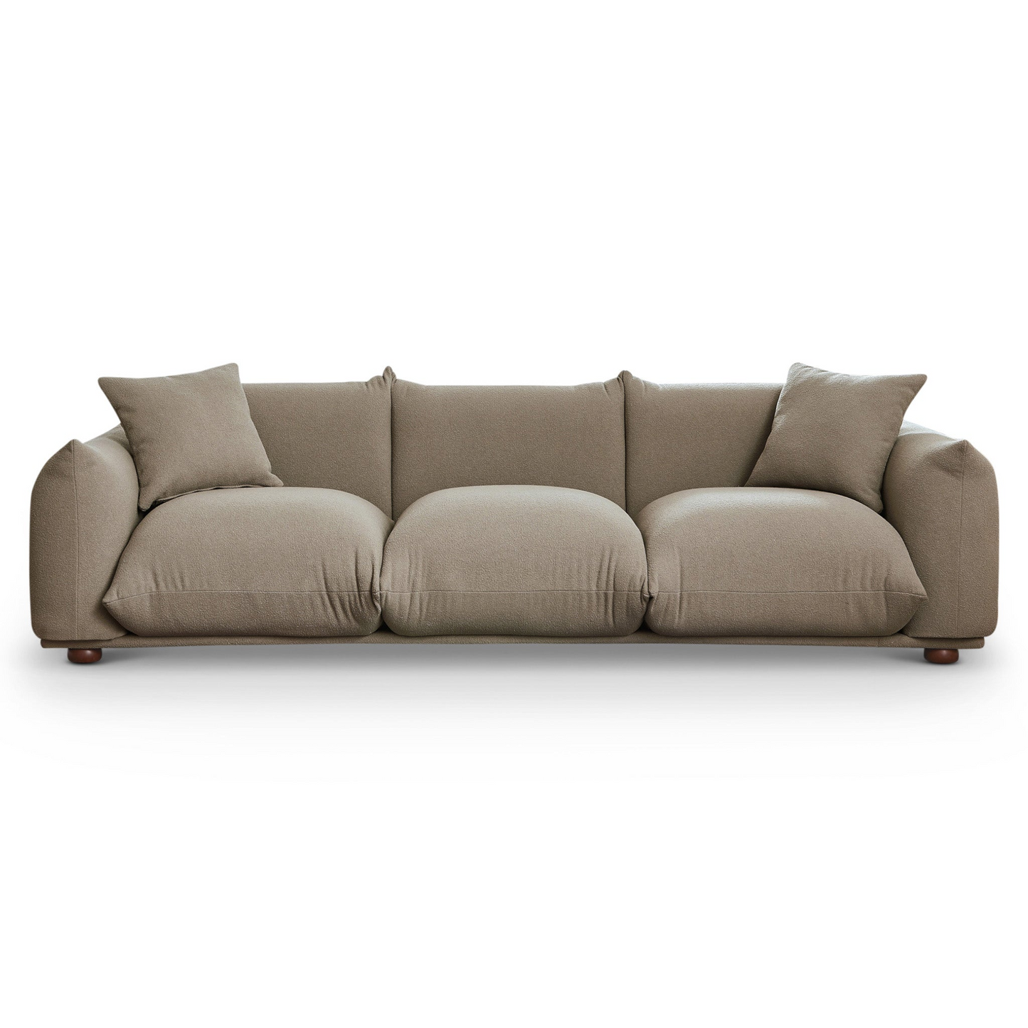 Kely Modern 100'' Mocha Boucle Upholstered Sofa