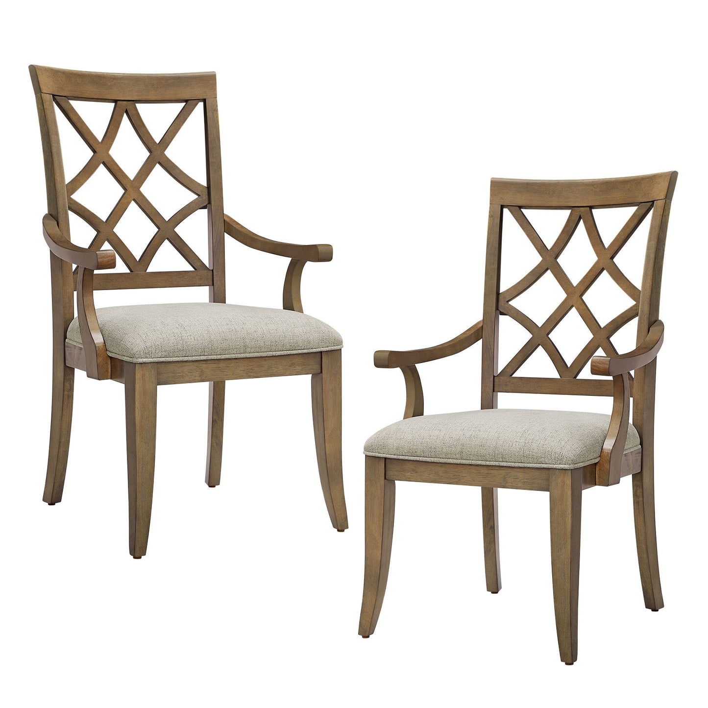 Fable Mid-Century Modern Dining Arm Chairs Set of 2 Oak