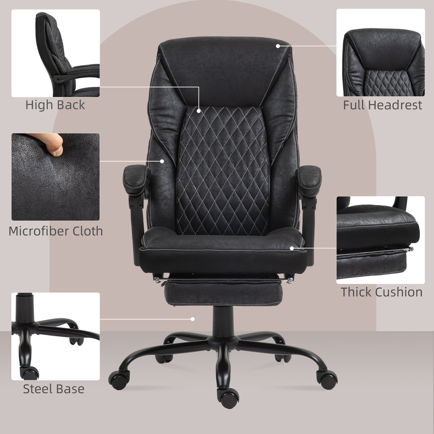 Fiorella Big & Tall Executive Office Chair, Black