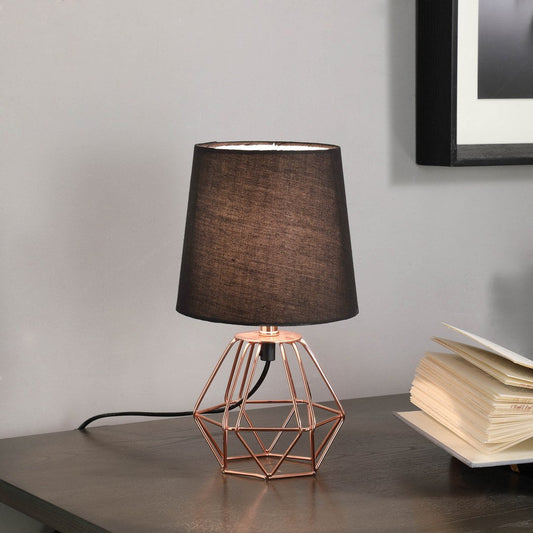 11.25' Copper Metal Table Lamp 'Wesley Geometric', Copper