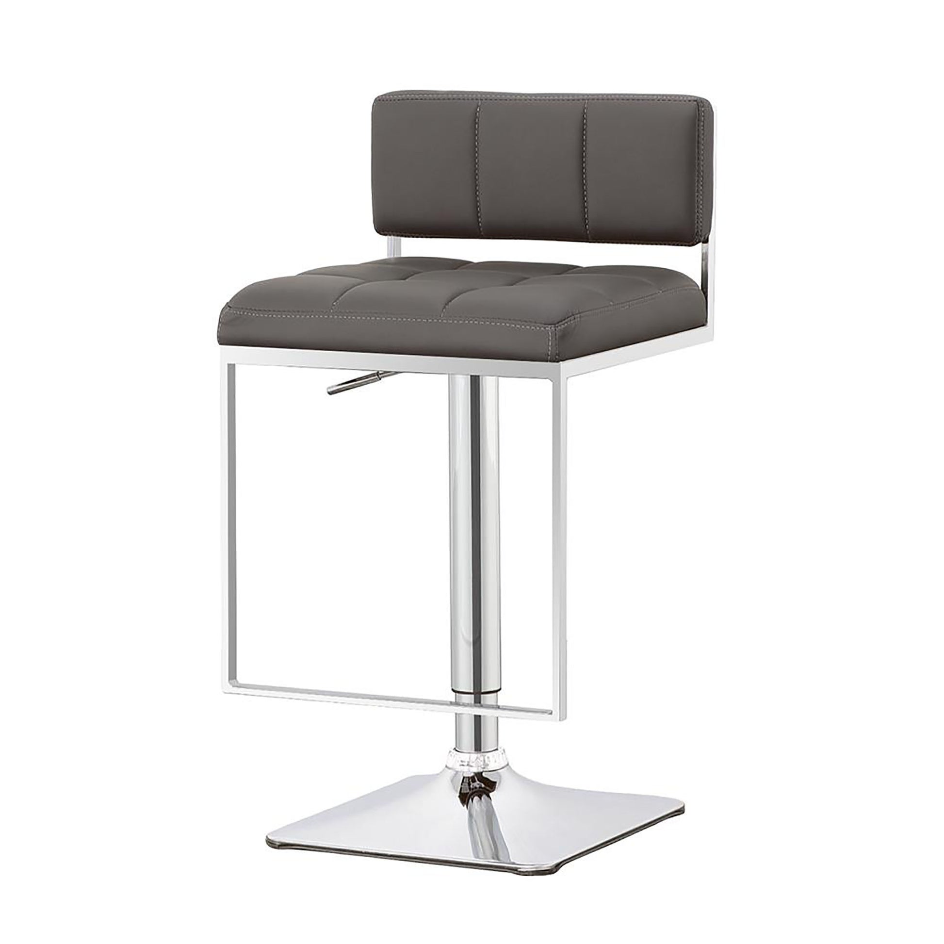 Tanner Grey and Chrome Adjustable Bar Stool Set of 1