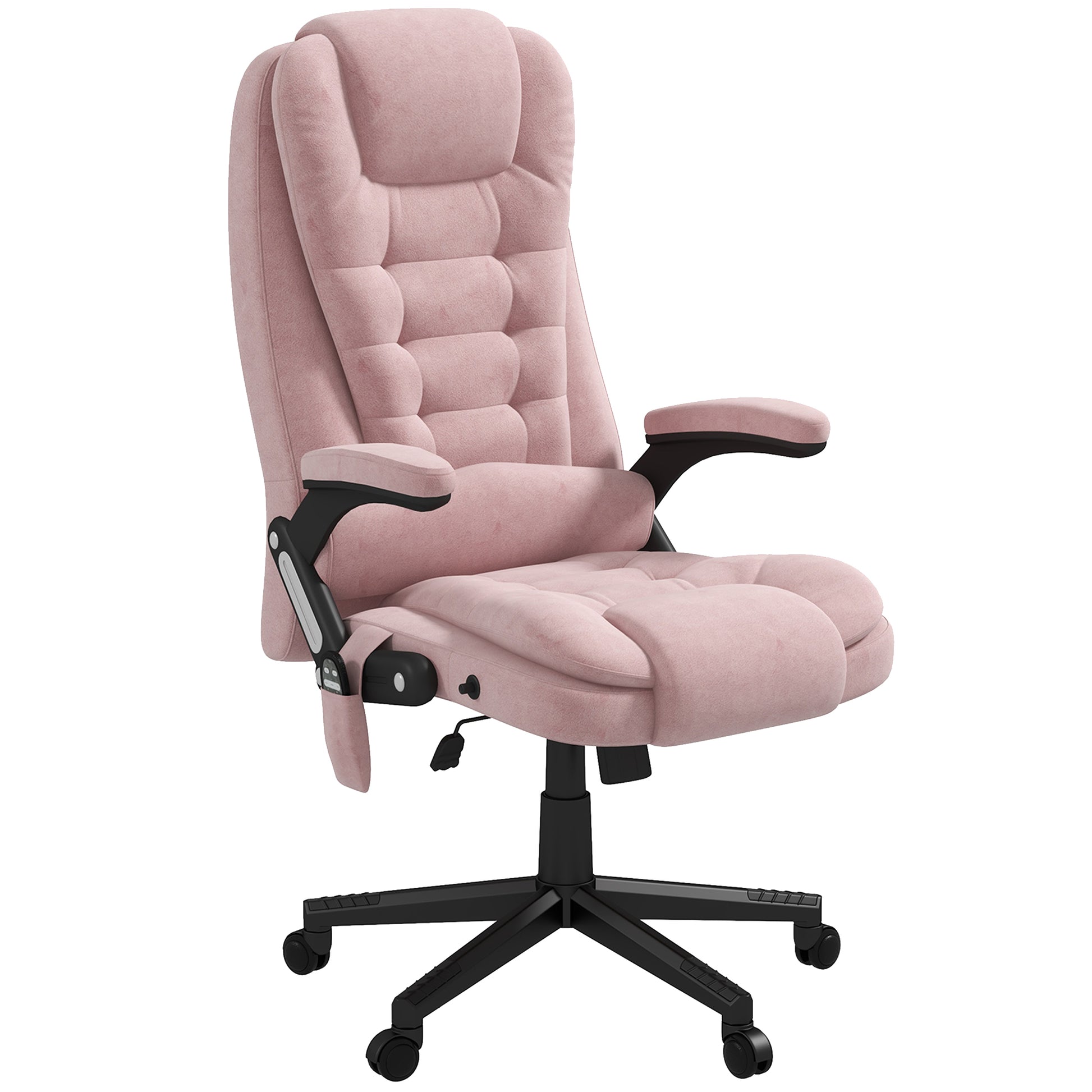 Faedra 6 Point Vibrating Massage Office Chair with Heat, Pink