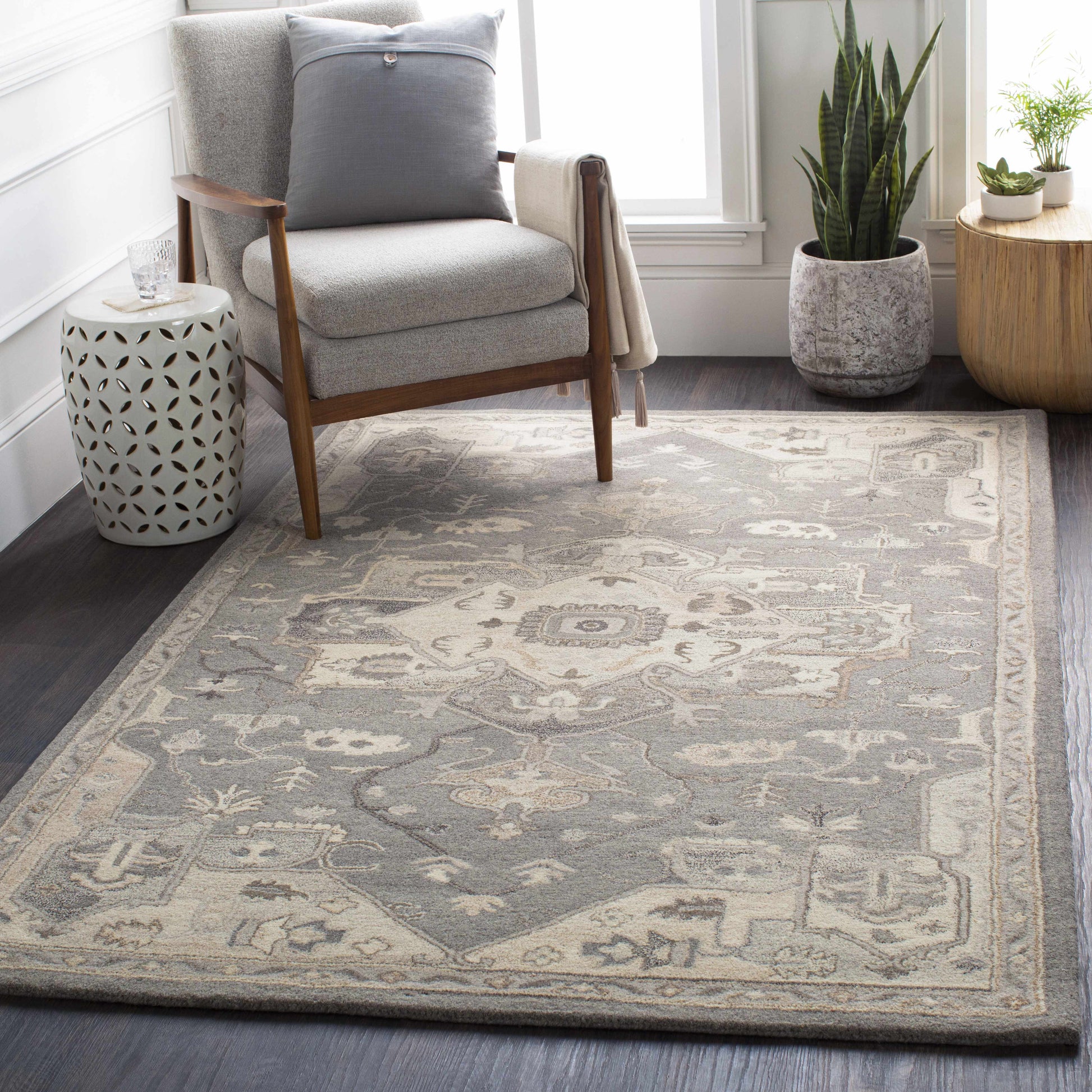 Broomfield 1196 Hand Tufted Taupe Wool Rug