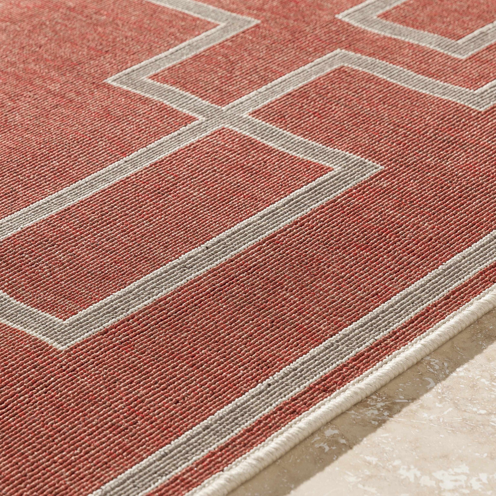 Harborgreek Brick Red Outdoor Rug