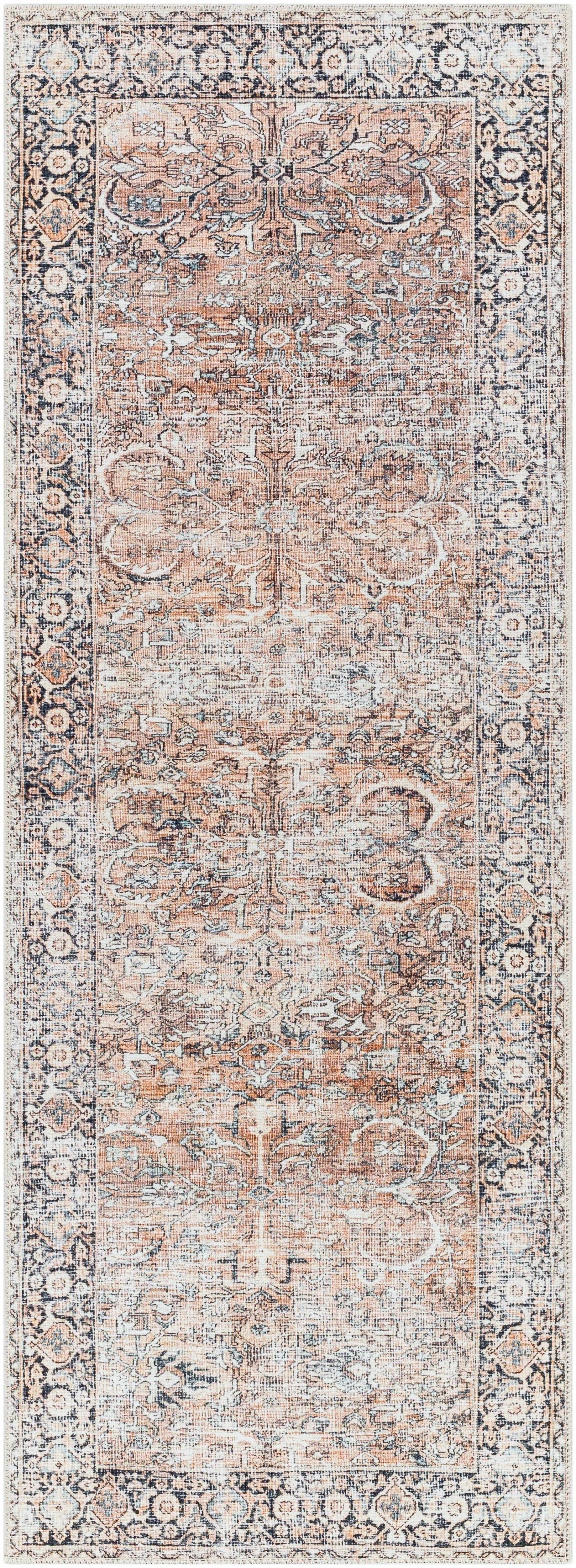 Tan Jill Vintage Washable Area Rug - Clearance