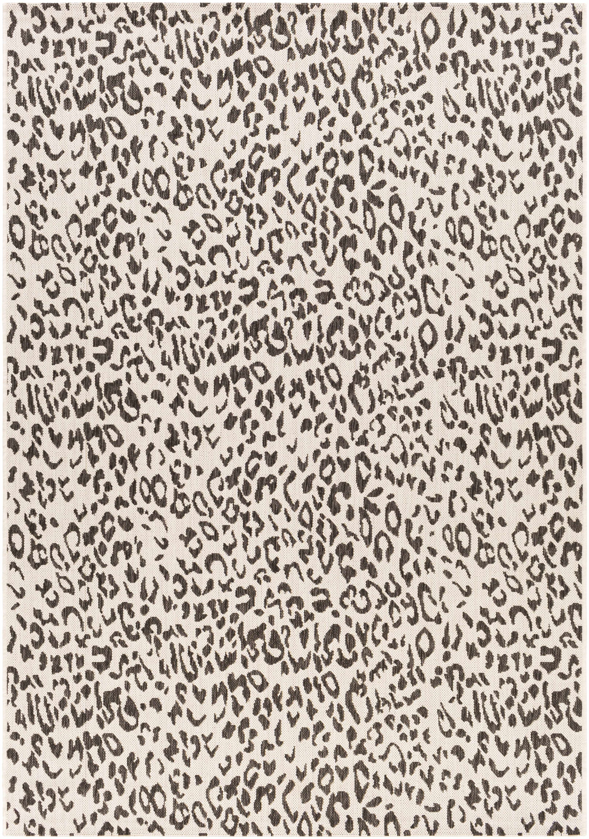 Alderbury White Leopard Print Rug