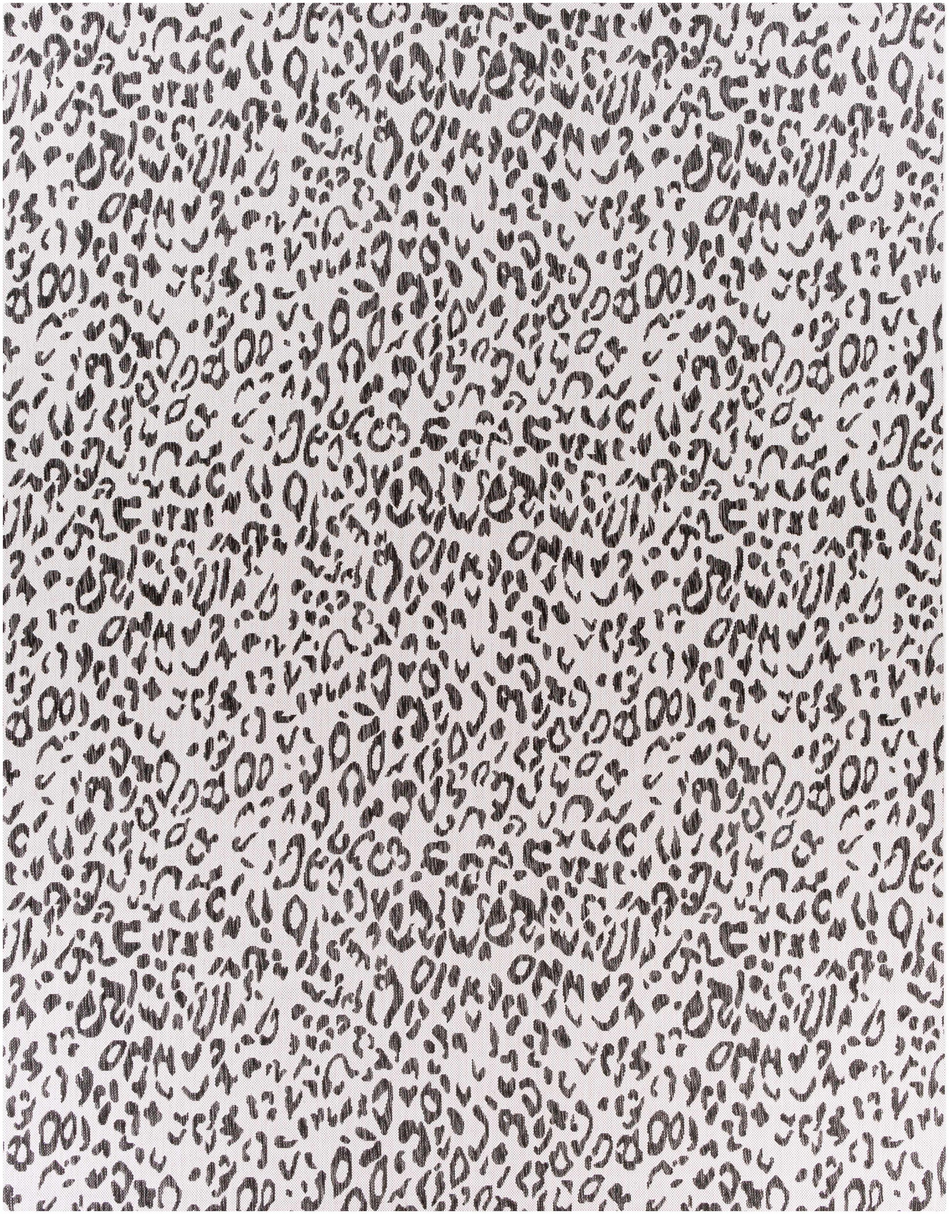 Alderbury White Leopard Print Rug