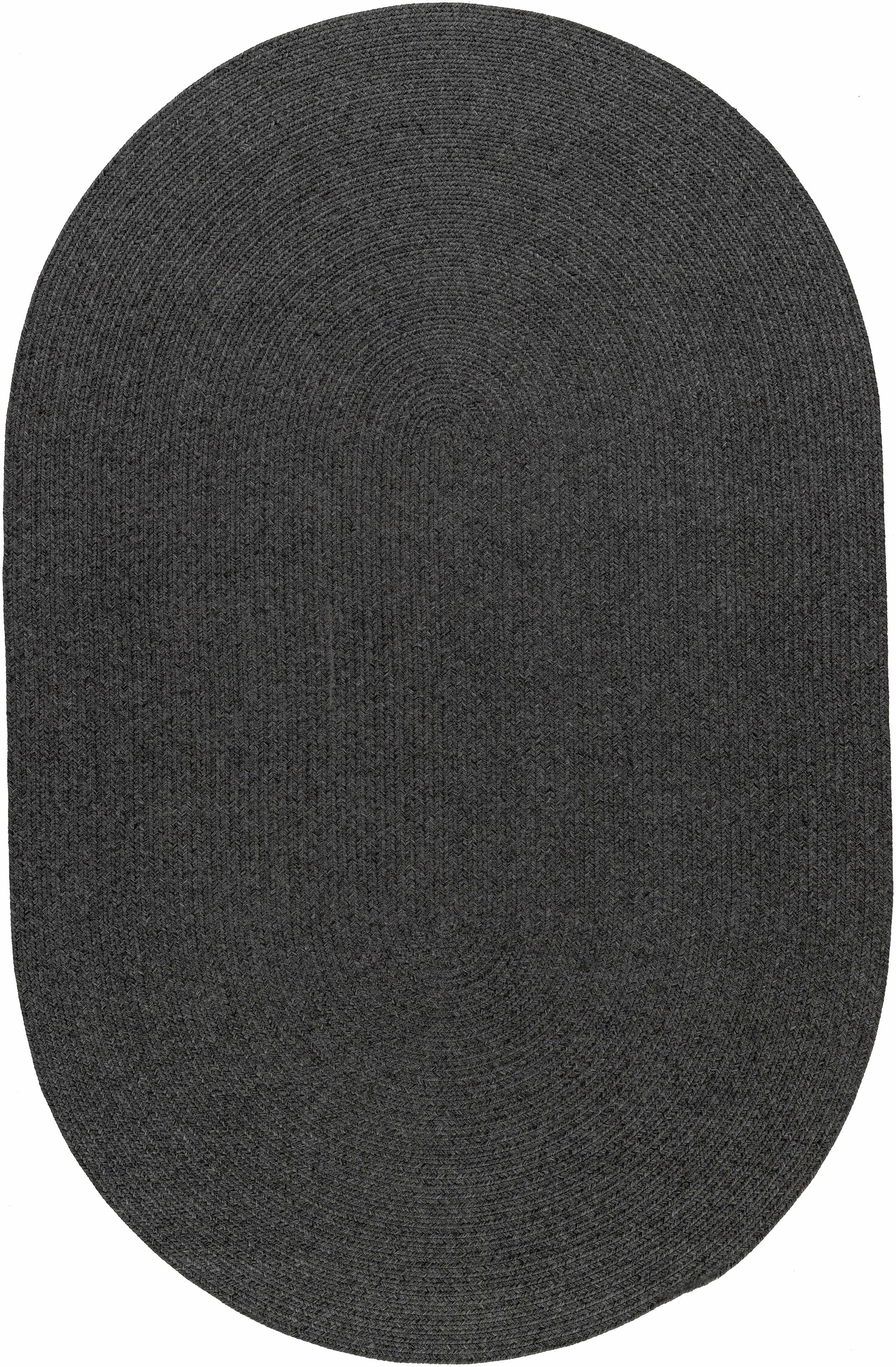 Black Braided Faux Jute Rug