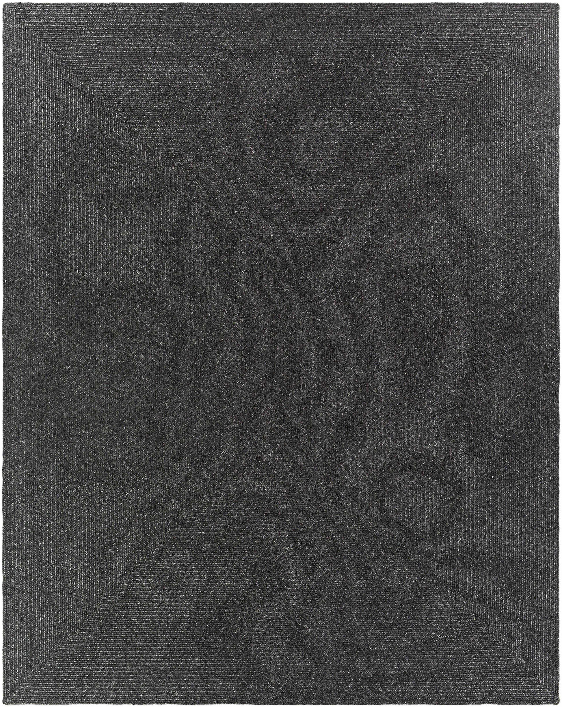 Black Braided Faux Jute Rug