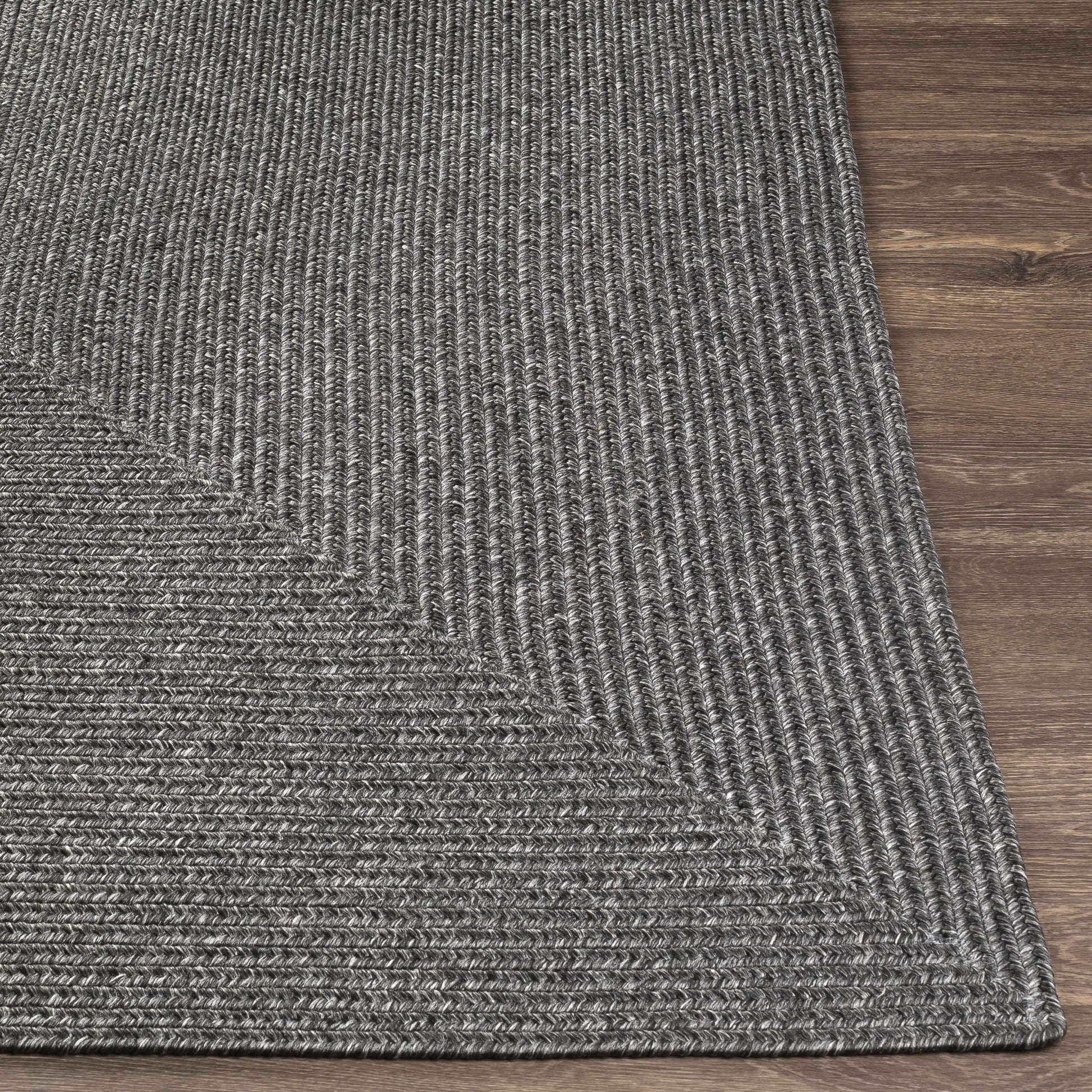 Black Braided Faux Jute Rug