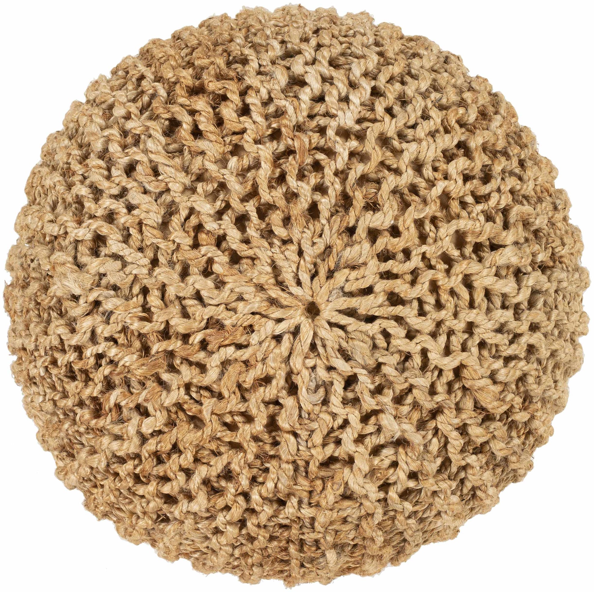 Merrittstown Knitted Jute Pouf