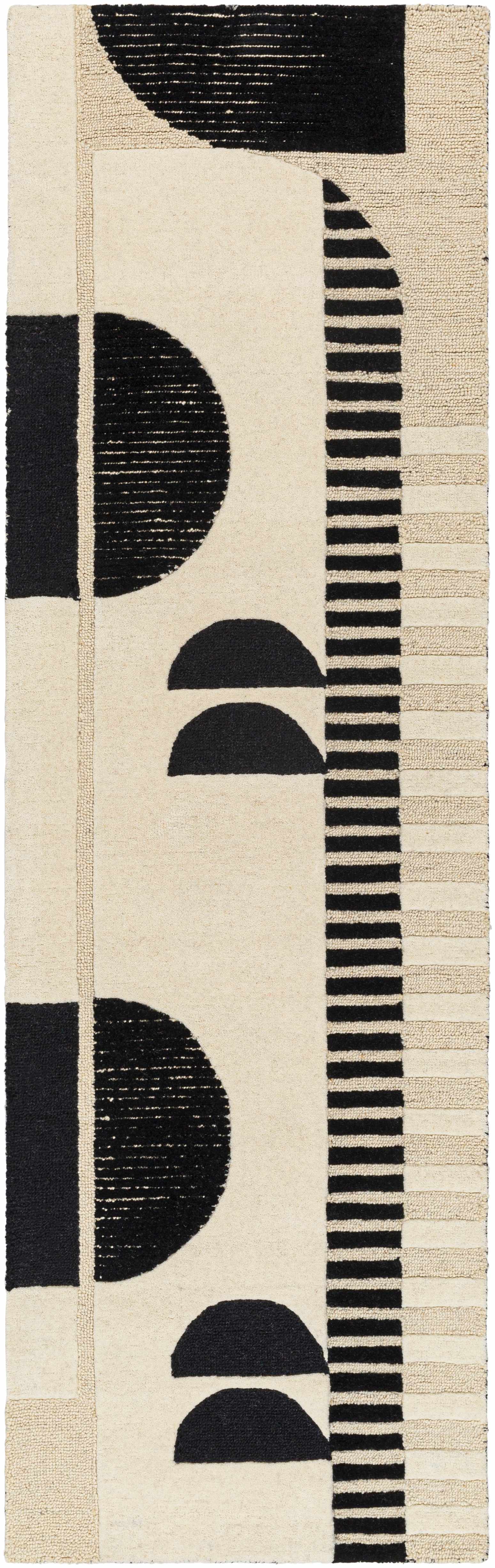 Brooklyn Black&White Modern Wool Rug