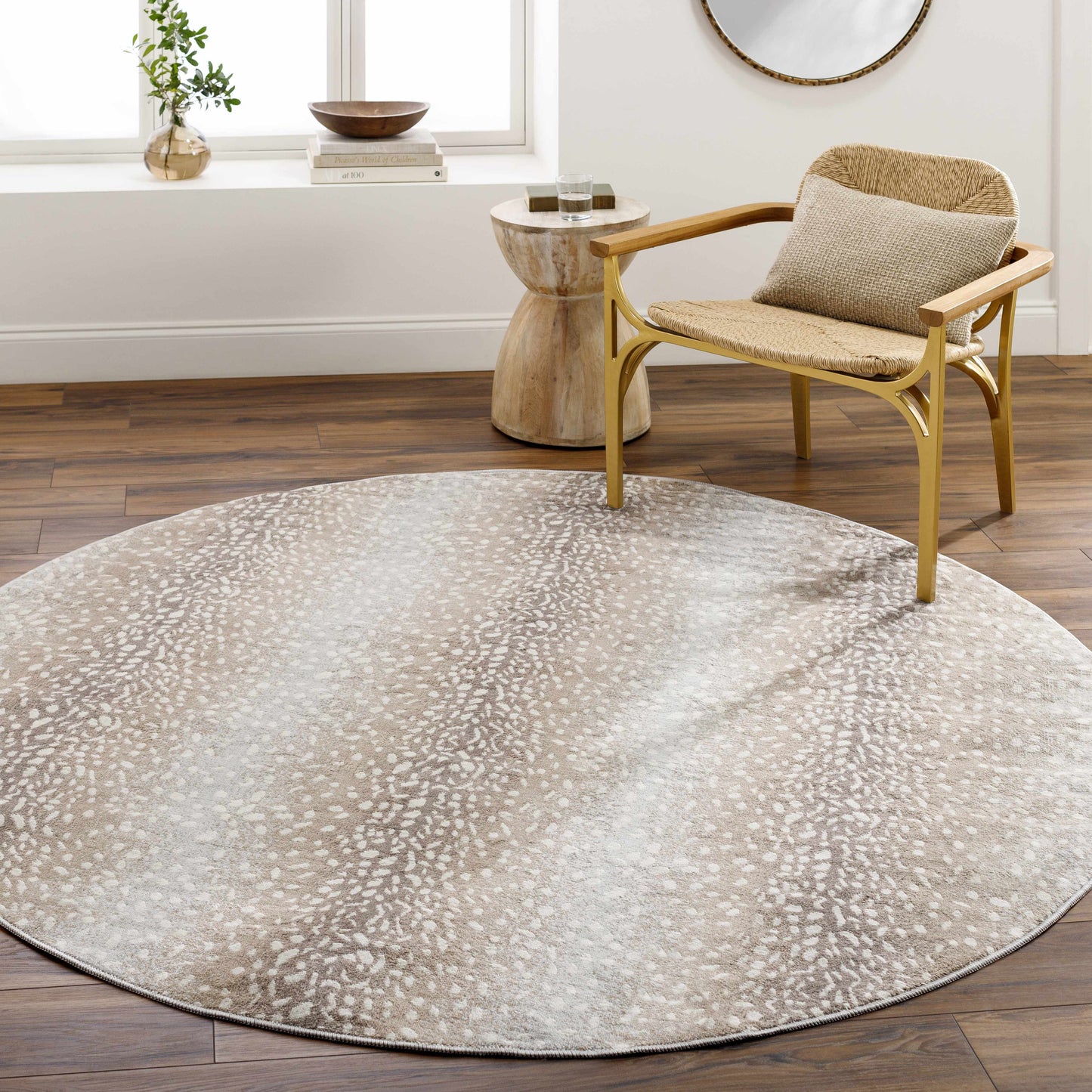 Pointblank Tan Leopard Print Rug