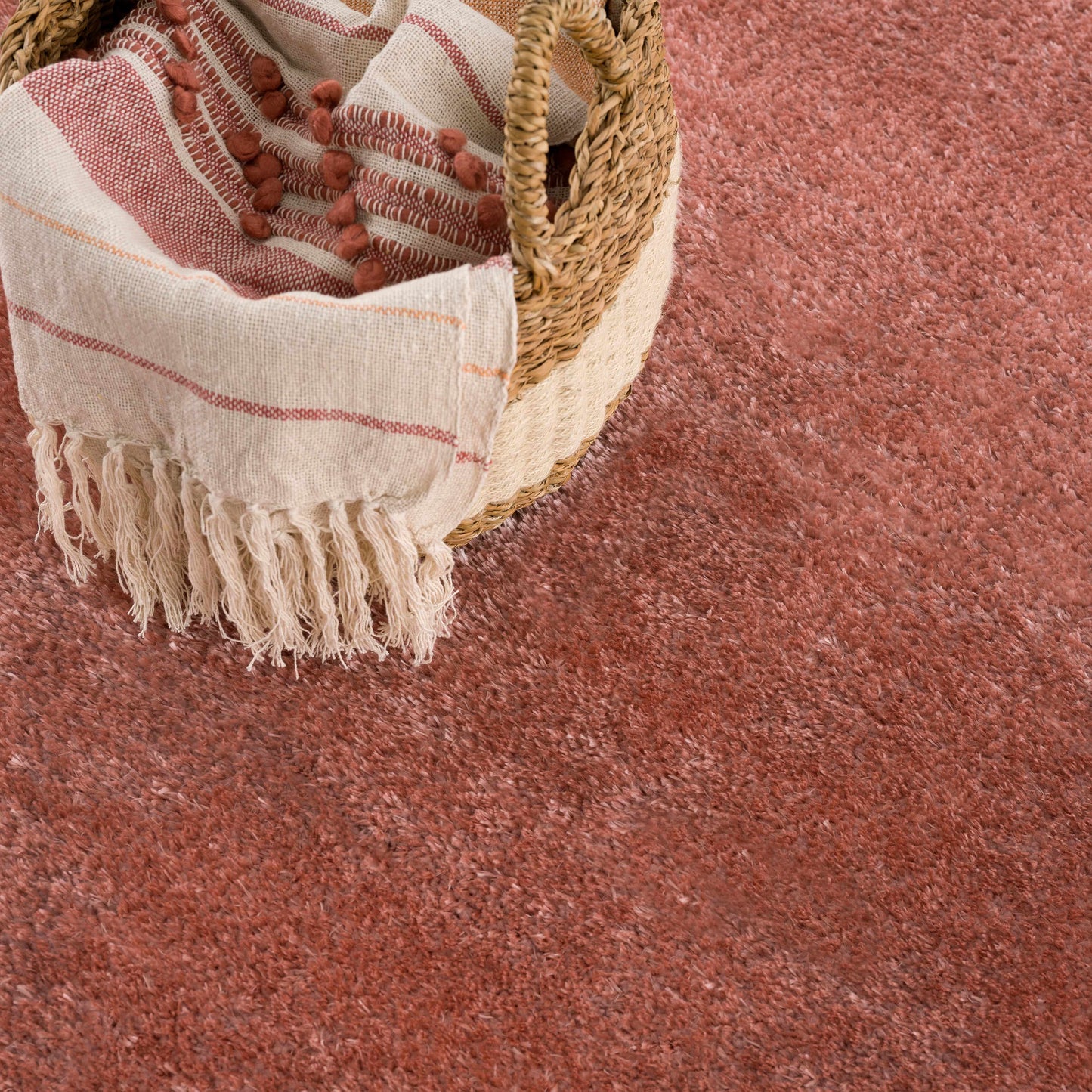 Heavenly Solid Pink Plush Rug - Clearance