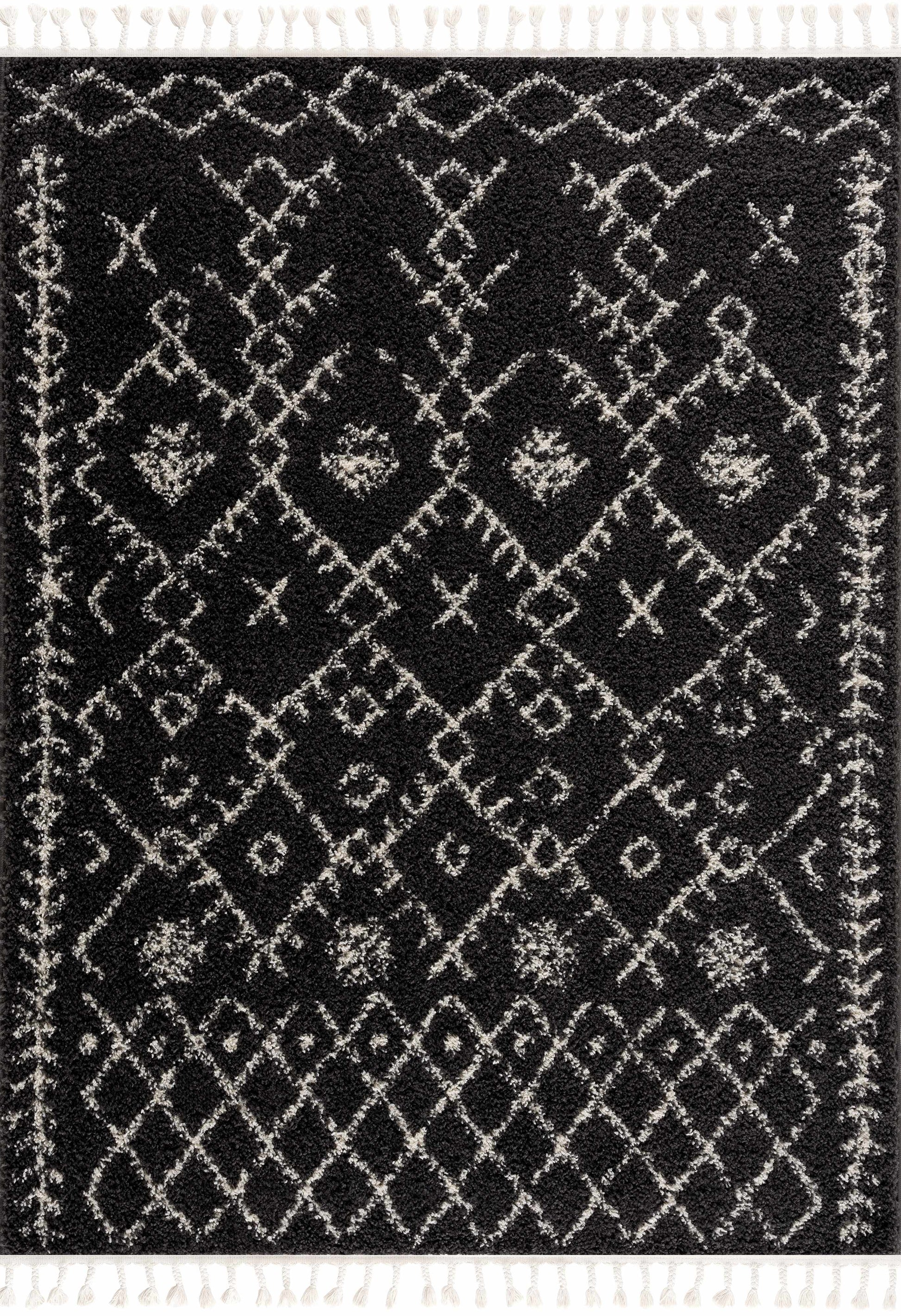 Black Godalming Shag Rug - Clearance