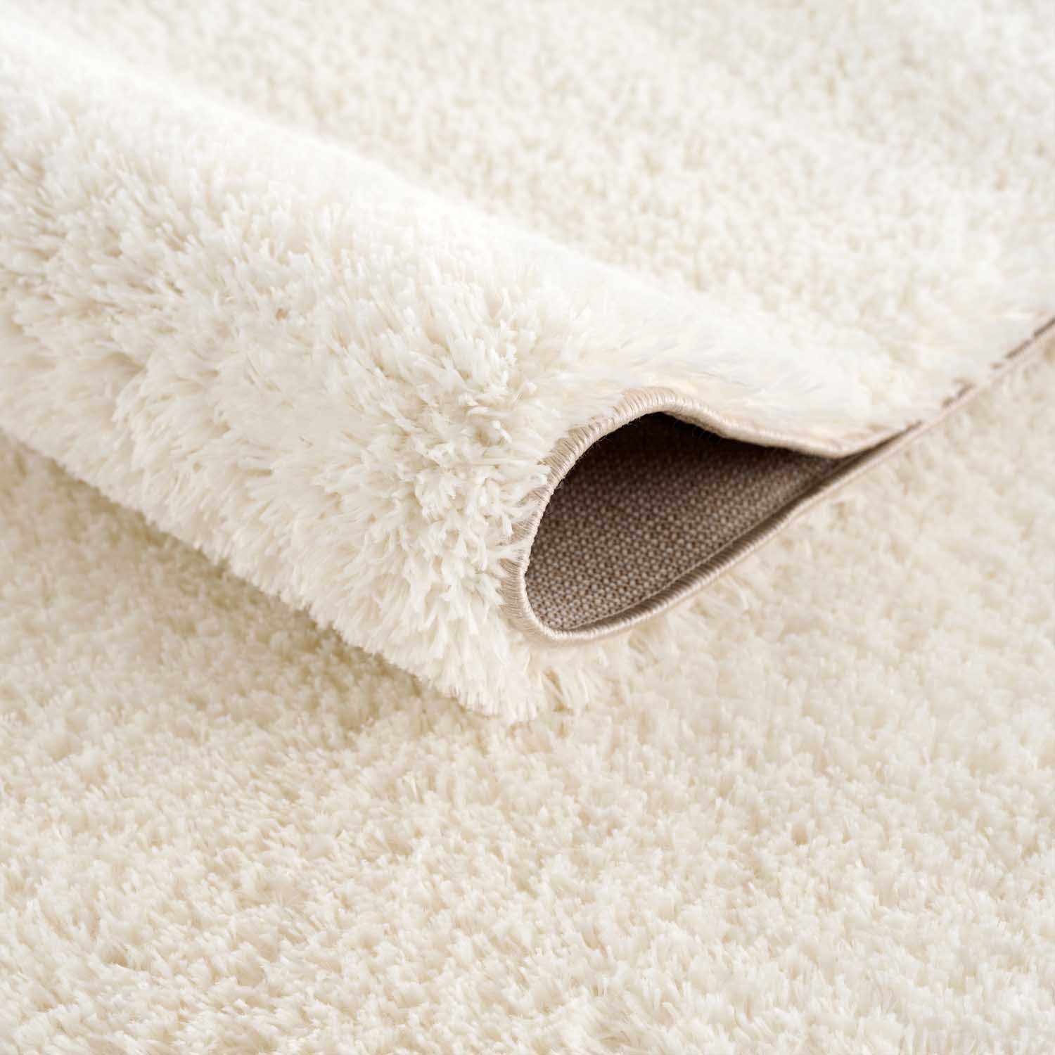 Heavenly Solid Cream Plush Rug