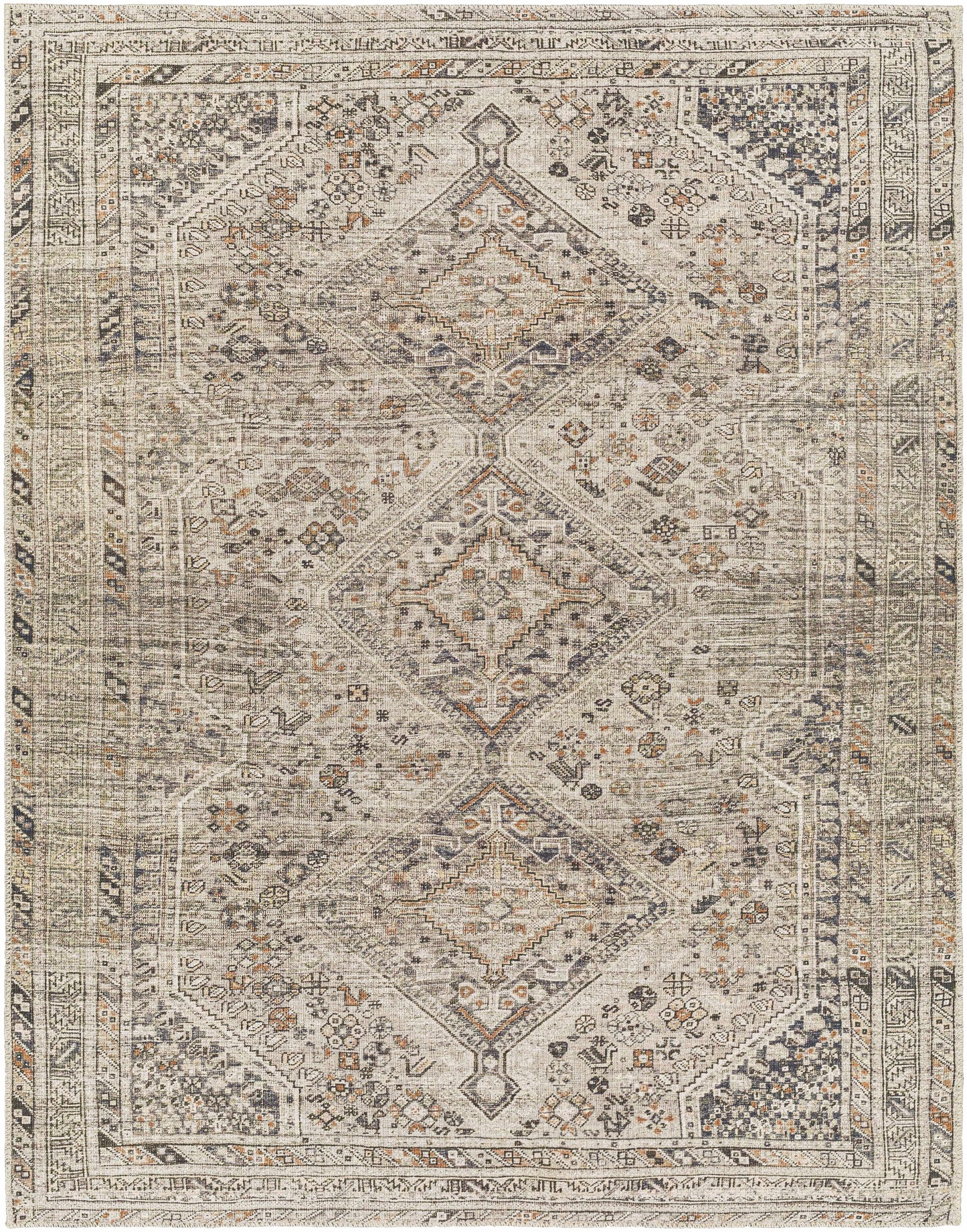 Barny Beige Washable Area Rug