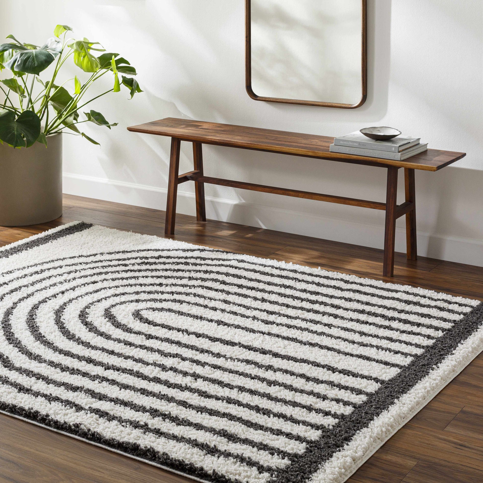 Bauer Plush Black Rainbow Rug - Clearance