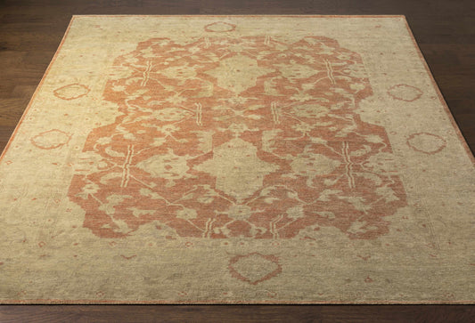 Premium Peach Pink Handmade Wool Rug