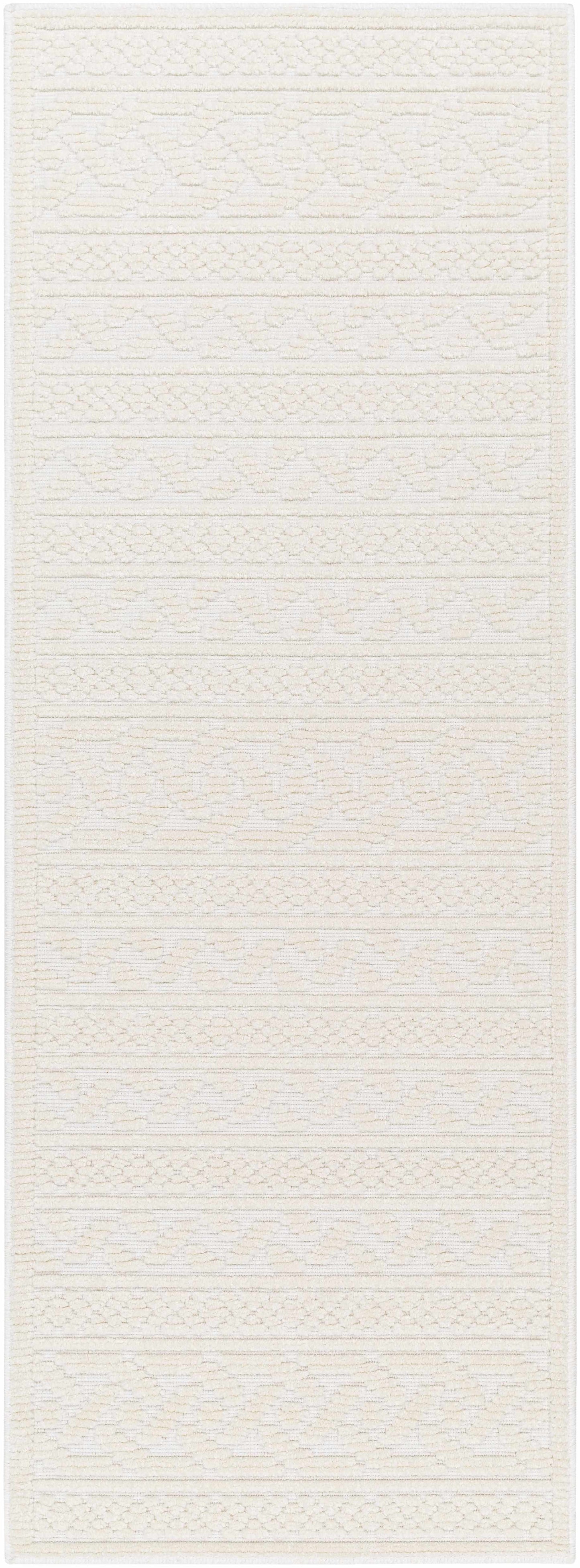 Fadey White Textured Washable Rug