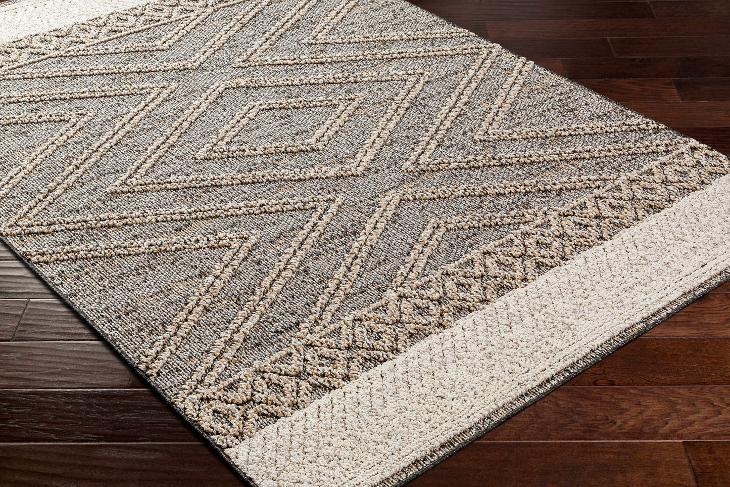 Beige Charcoal Areli Area Rug