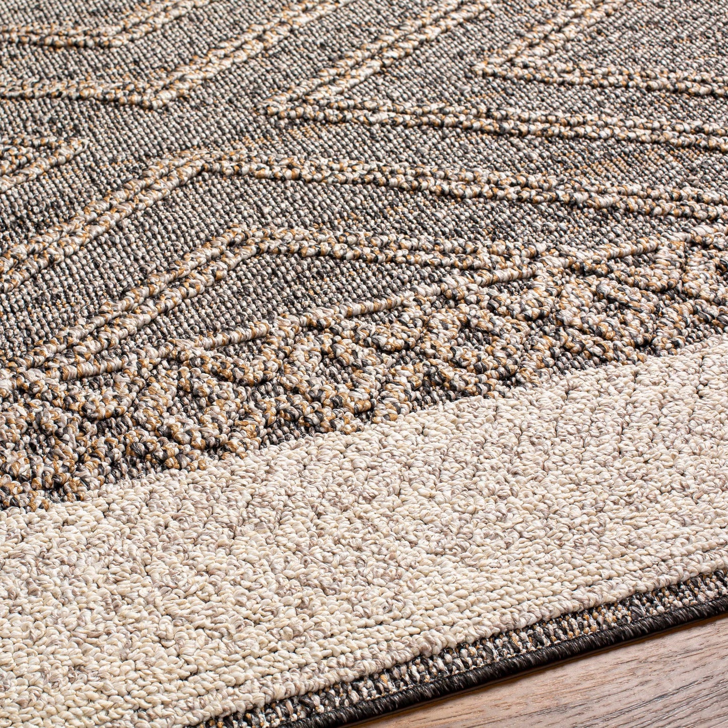 Beige Charcoal Areli Area Rug