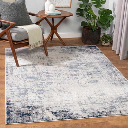 Texanna Abstract Blue/Gray Area Rug