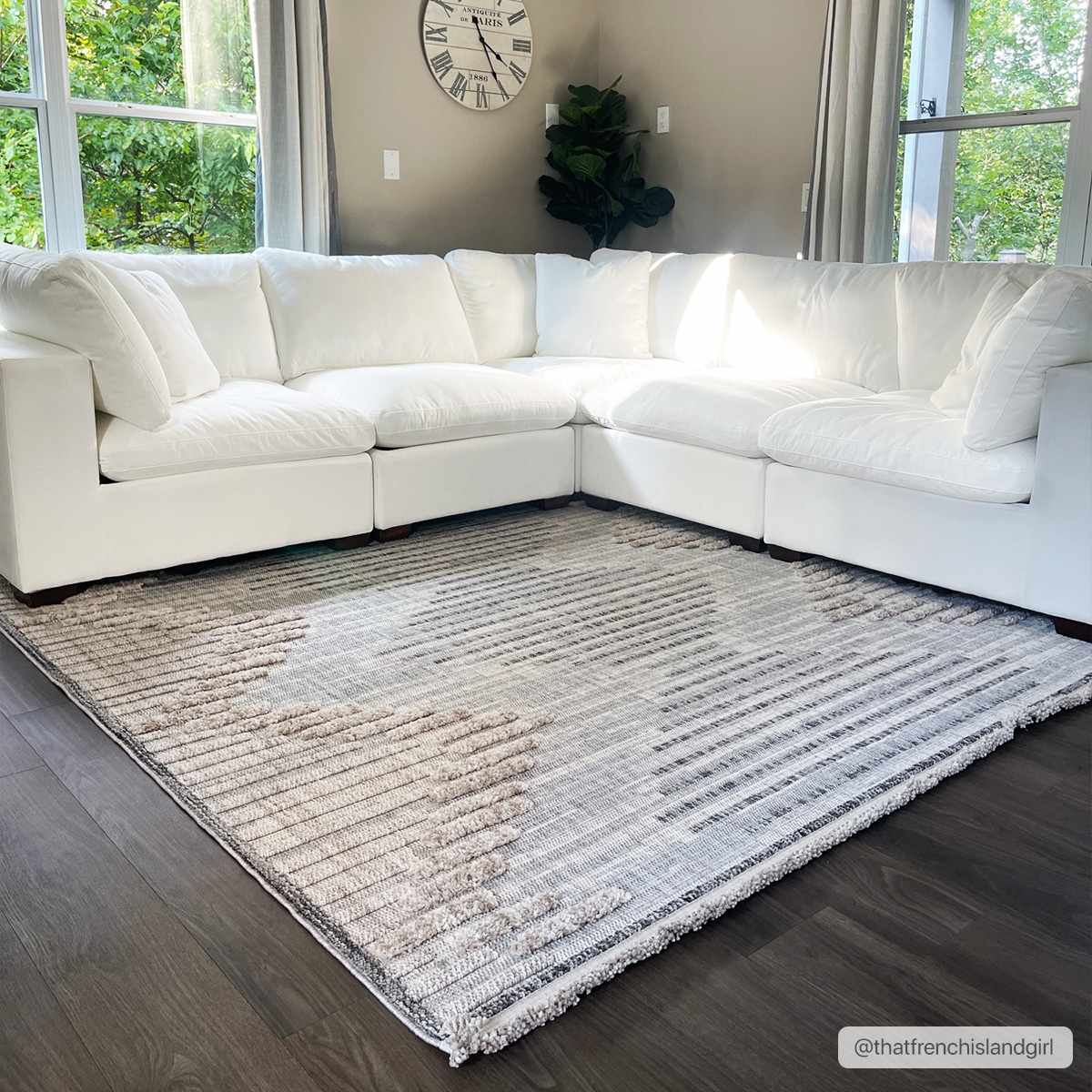 Maulawin Cream High-Low Area Rug