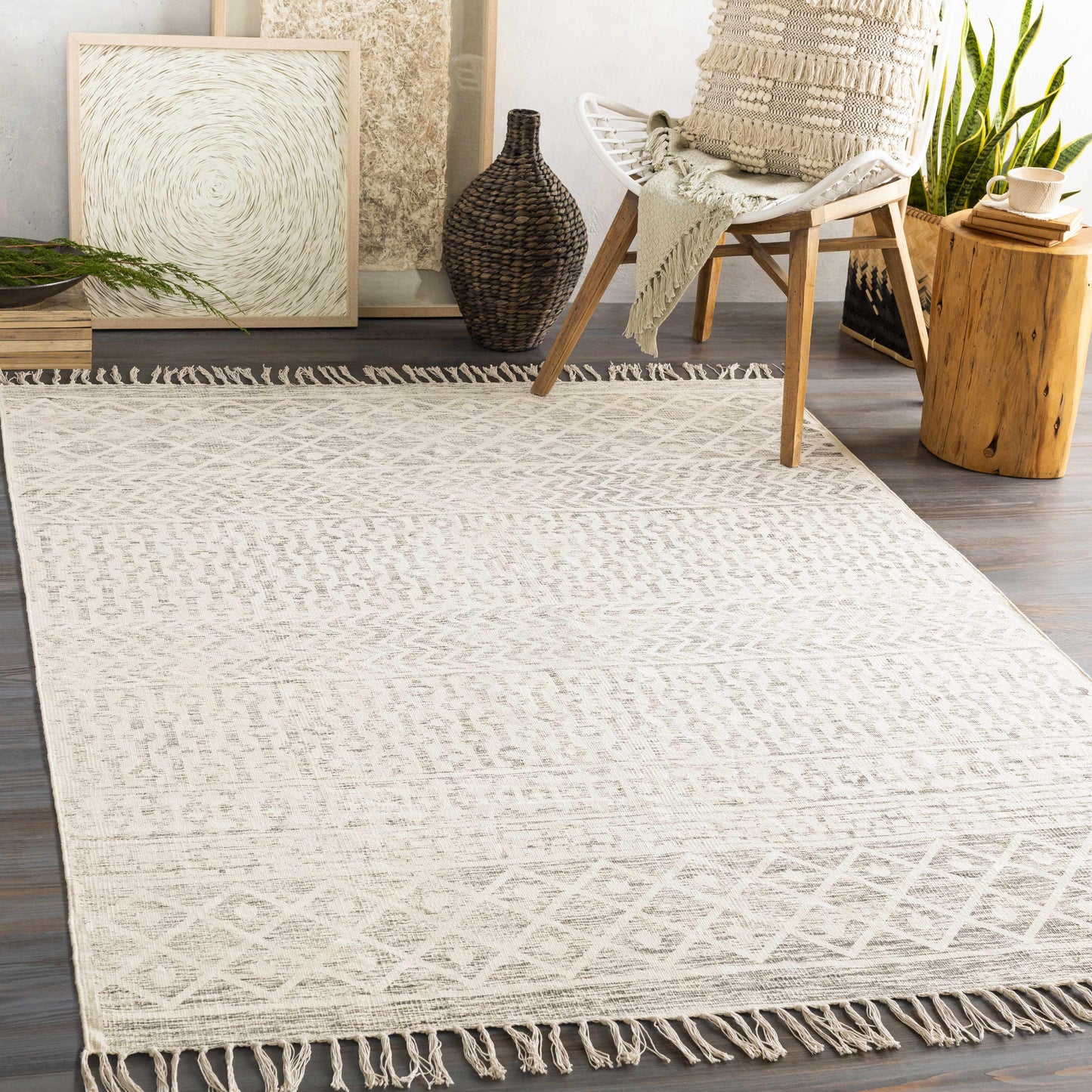 Valyermo Beige Hand Woven Area Rug