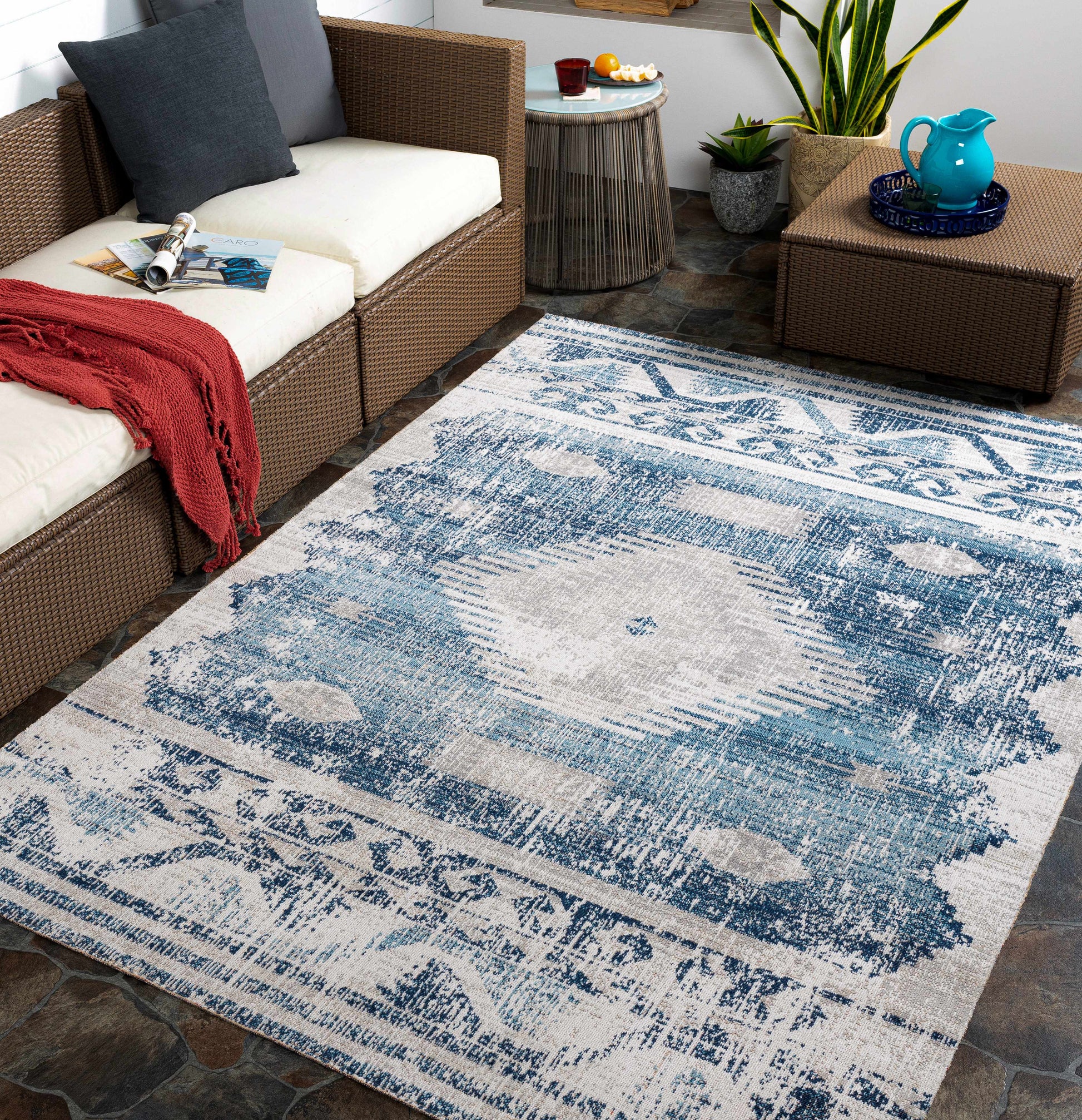 Westmount Denim Aztec Area Rug