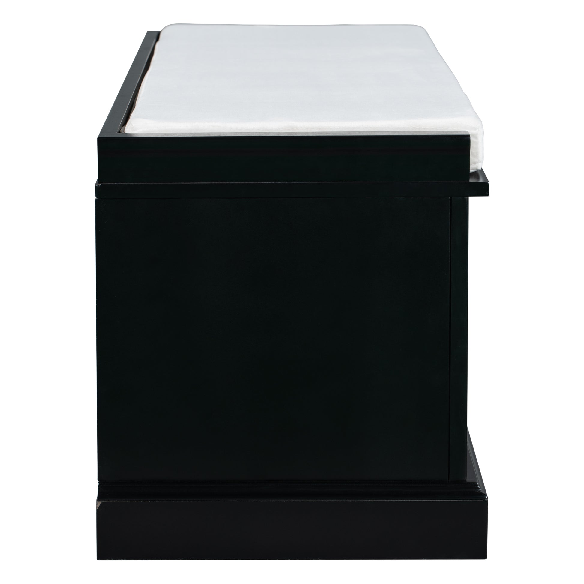 TREXM Storage Bench with 2 Drawers and 2 Cabinets - Black